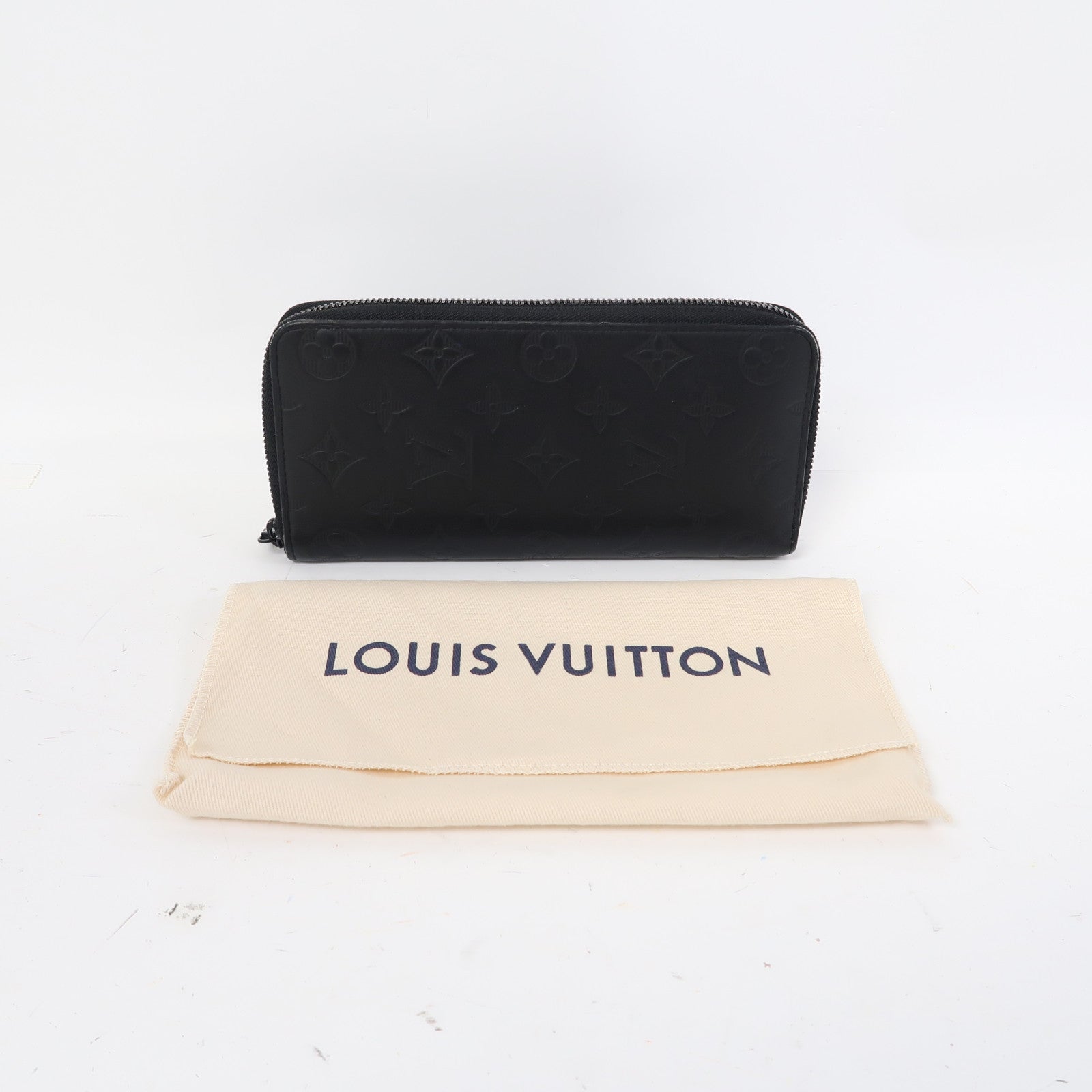 LOUIS VUITTON Monogram Shadow Zippy Wallet長錢包黑色