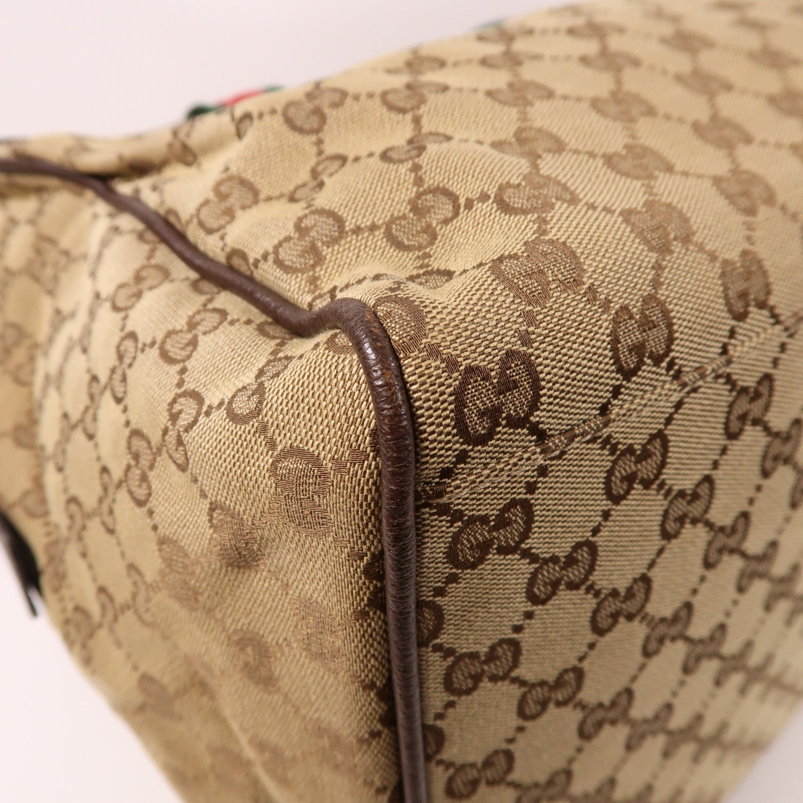 GUCCI 帆布GG Boston Bag波士頓包棕色