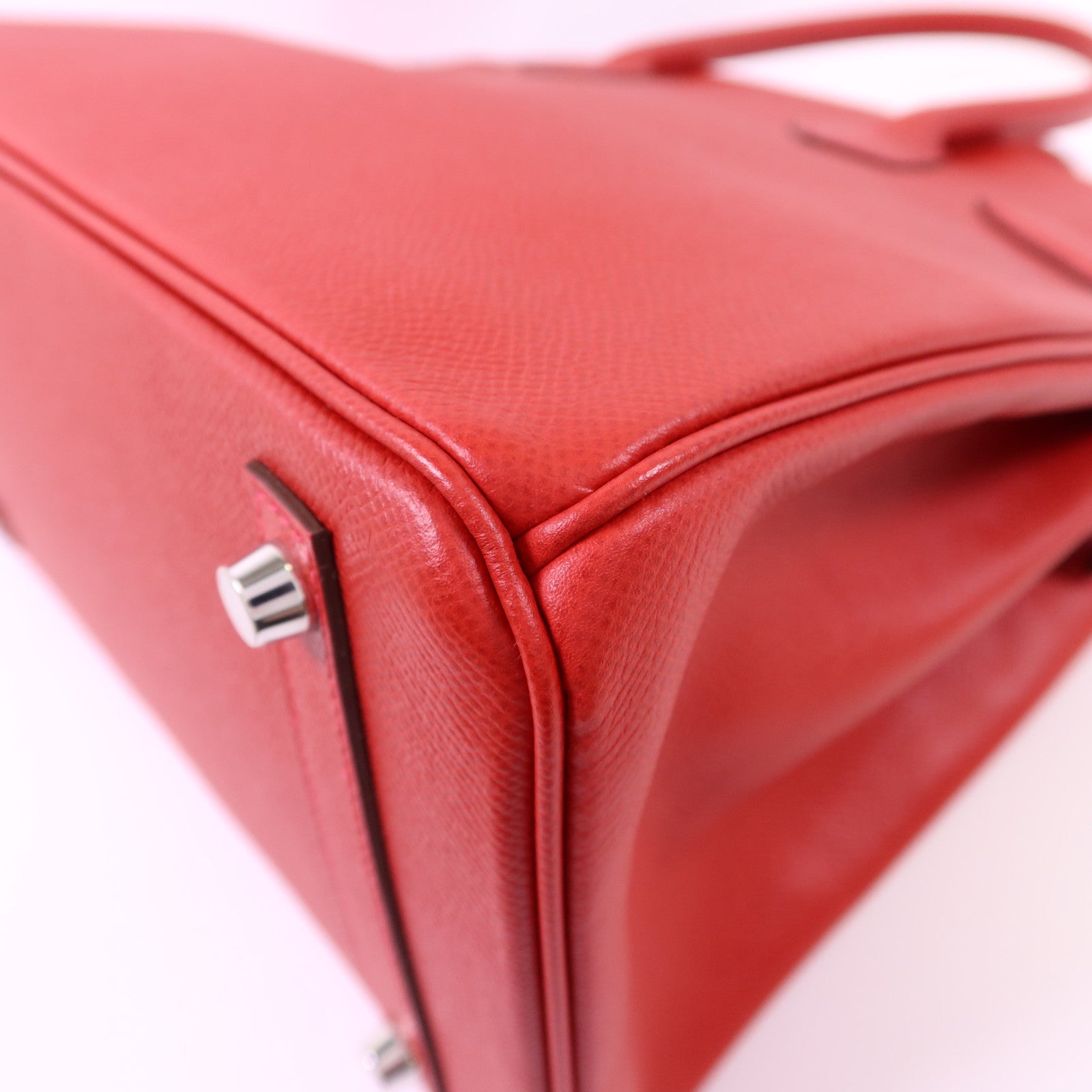 HERMES Epsom皮革Birkin 30銀扣手挽袋Rouge Casaque