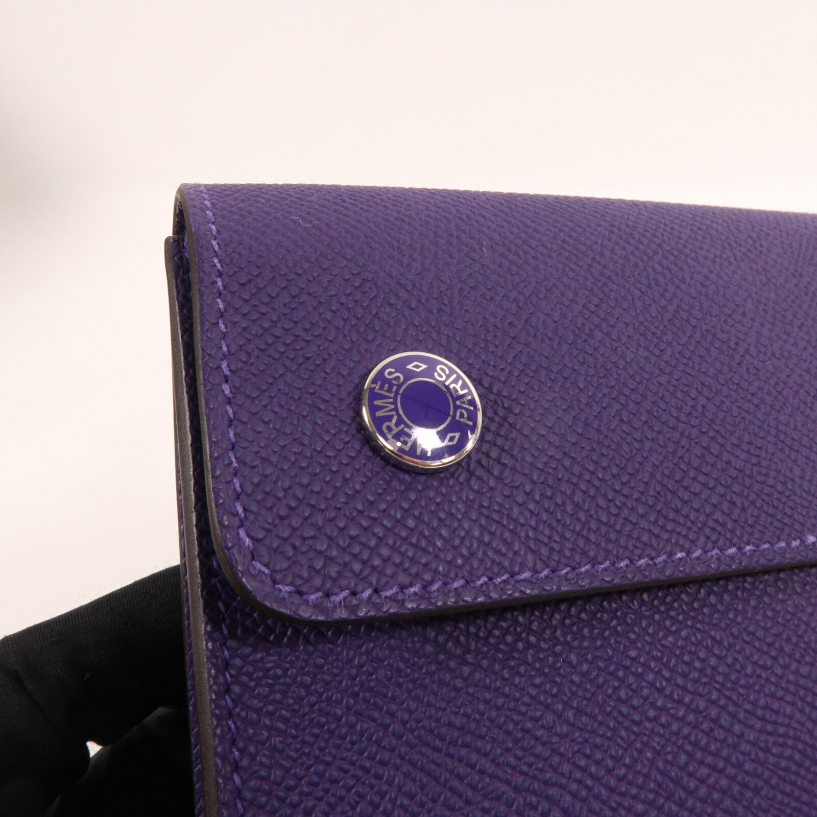 HERMES Epsom皮革Hermesnap肩背袋New Purple