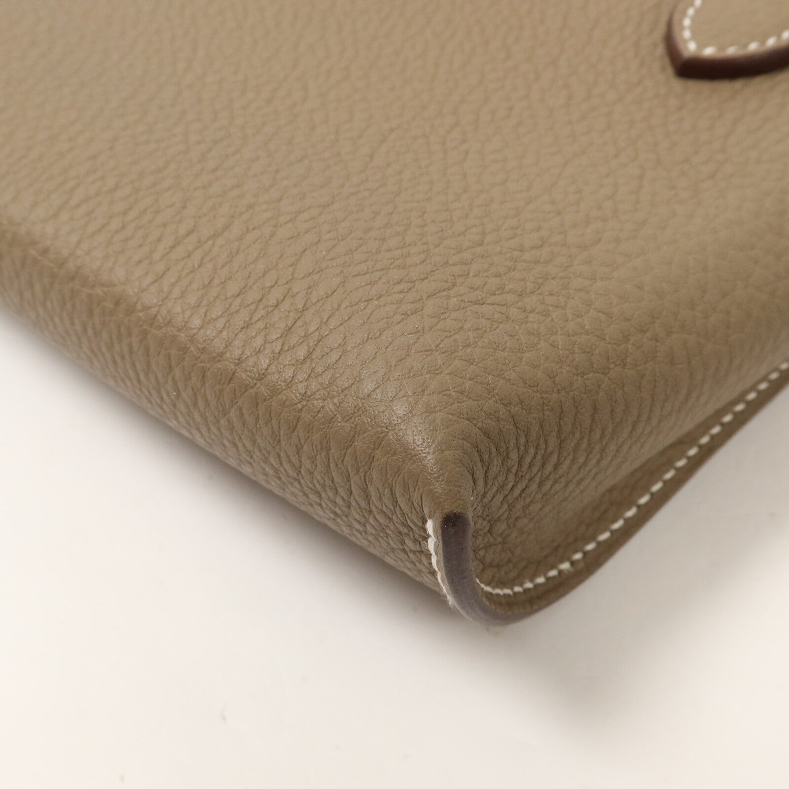HERMES Togo皮革Videpoches肩背袋Etoupe