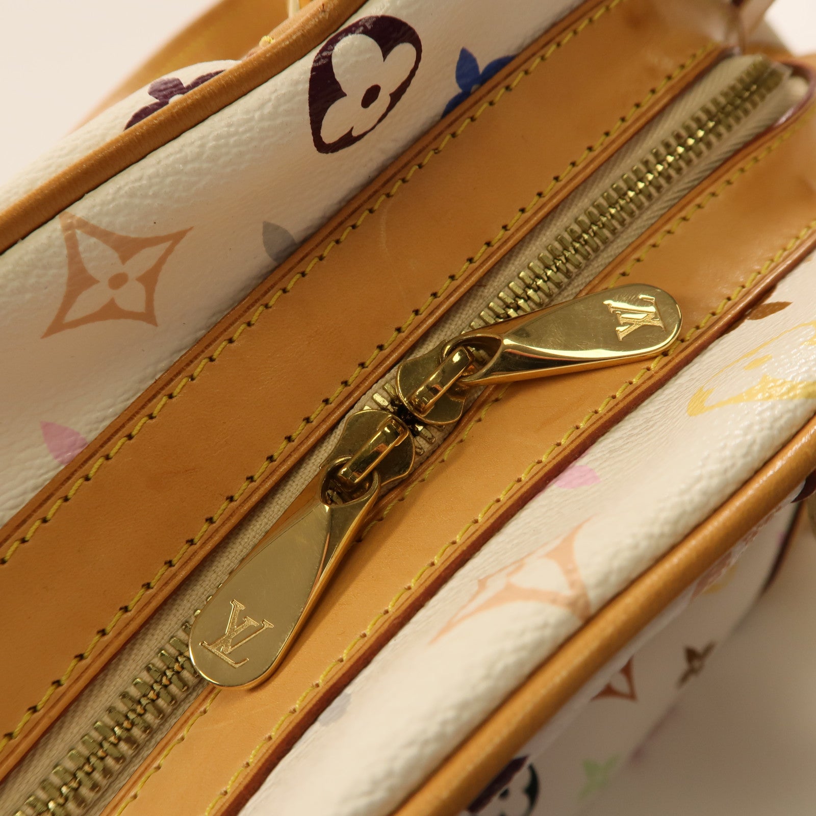 LOUIS VUITTON Monogram Multicolore Claudia金扣肩背袋白色/彩色