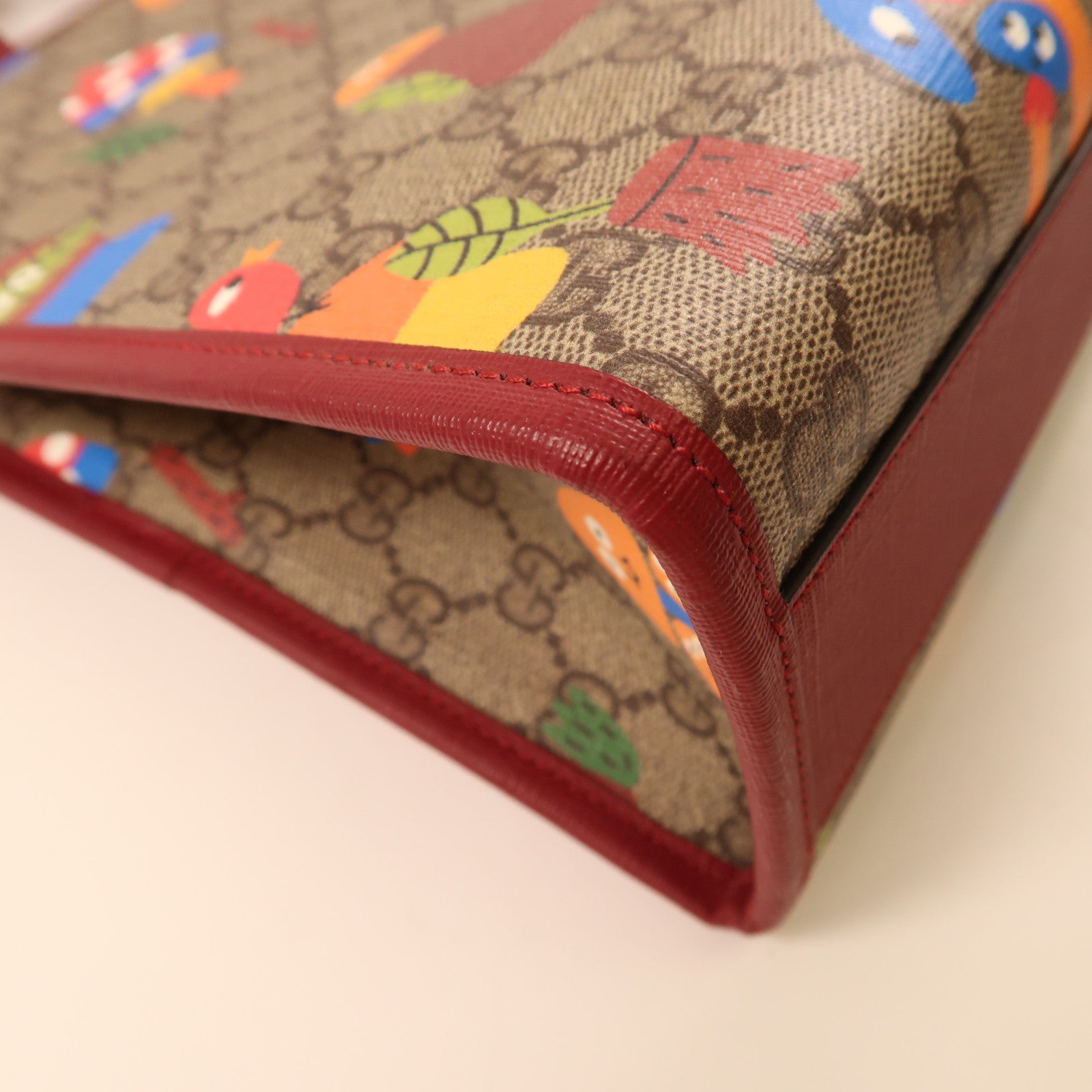 GUCCI 塗層帆布Hand Bag金扣手挽袋紅色/彩色