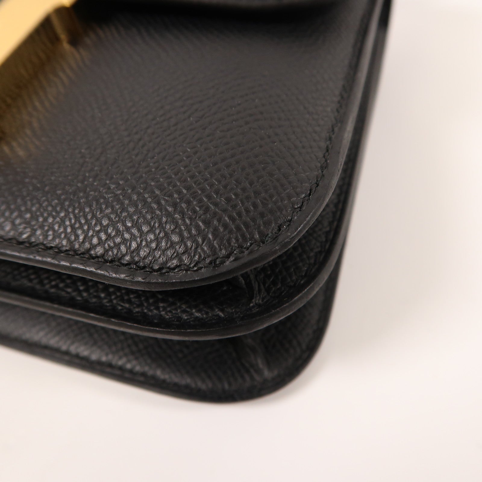HERMES Epsom皮革Constance Mini金扣肩背袋Noir