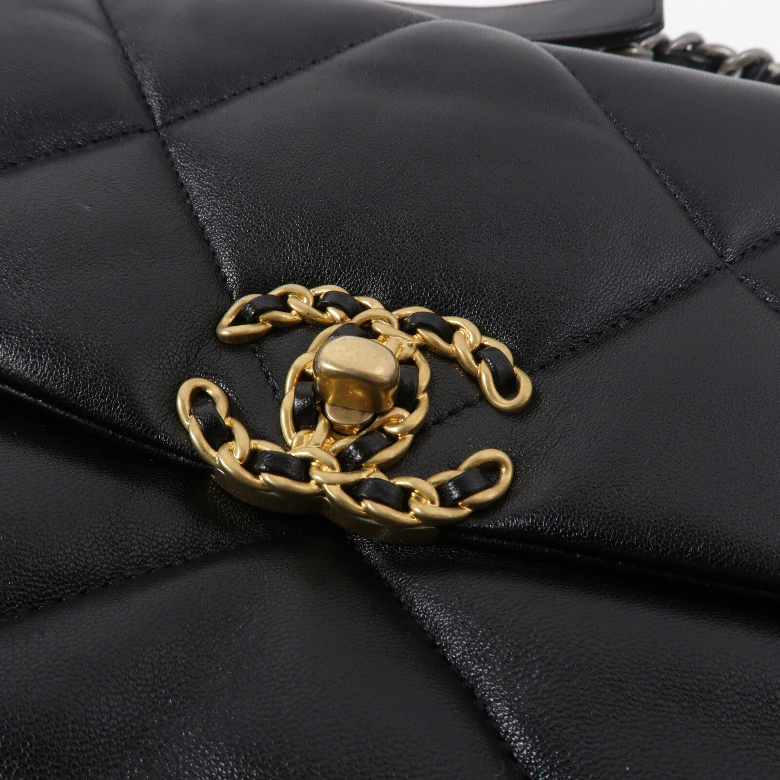CHANEL 羊皮皮革C19 Small鏈帶手挽肩背兩用袋