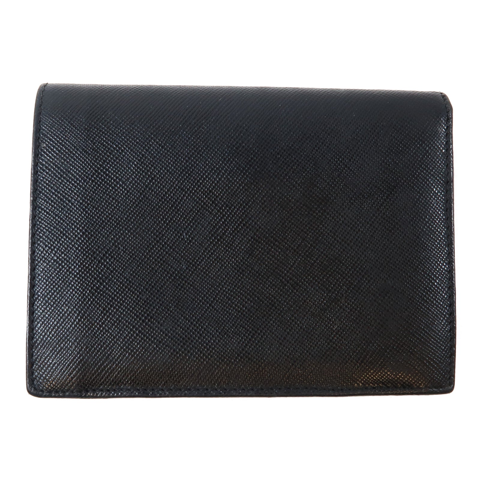 PRADA Saffiano皮革Wallet銀扣錢包黑色