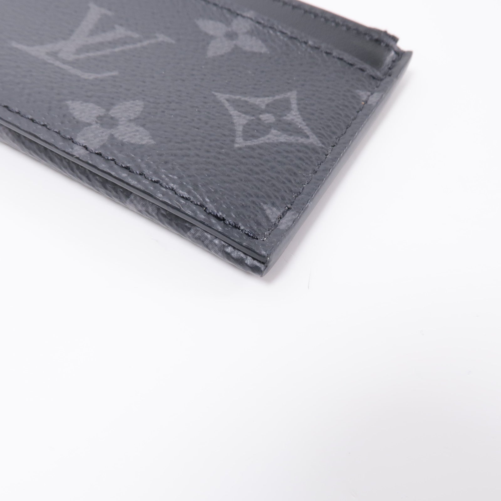 LOUIS VUITTON Monogram Eclipse Coin/Card Holder銀扣零錢包/卡片套黑色