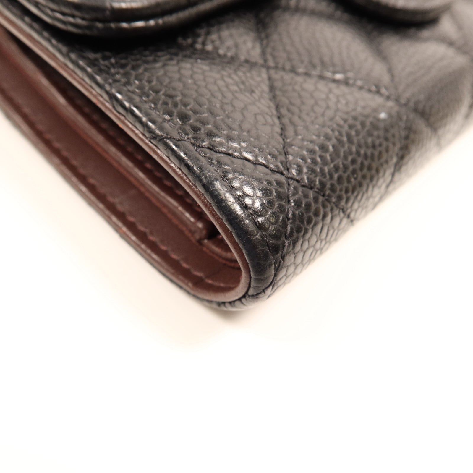 CHANEL 牛皮皮革Medium Wallet銀扣錢包