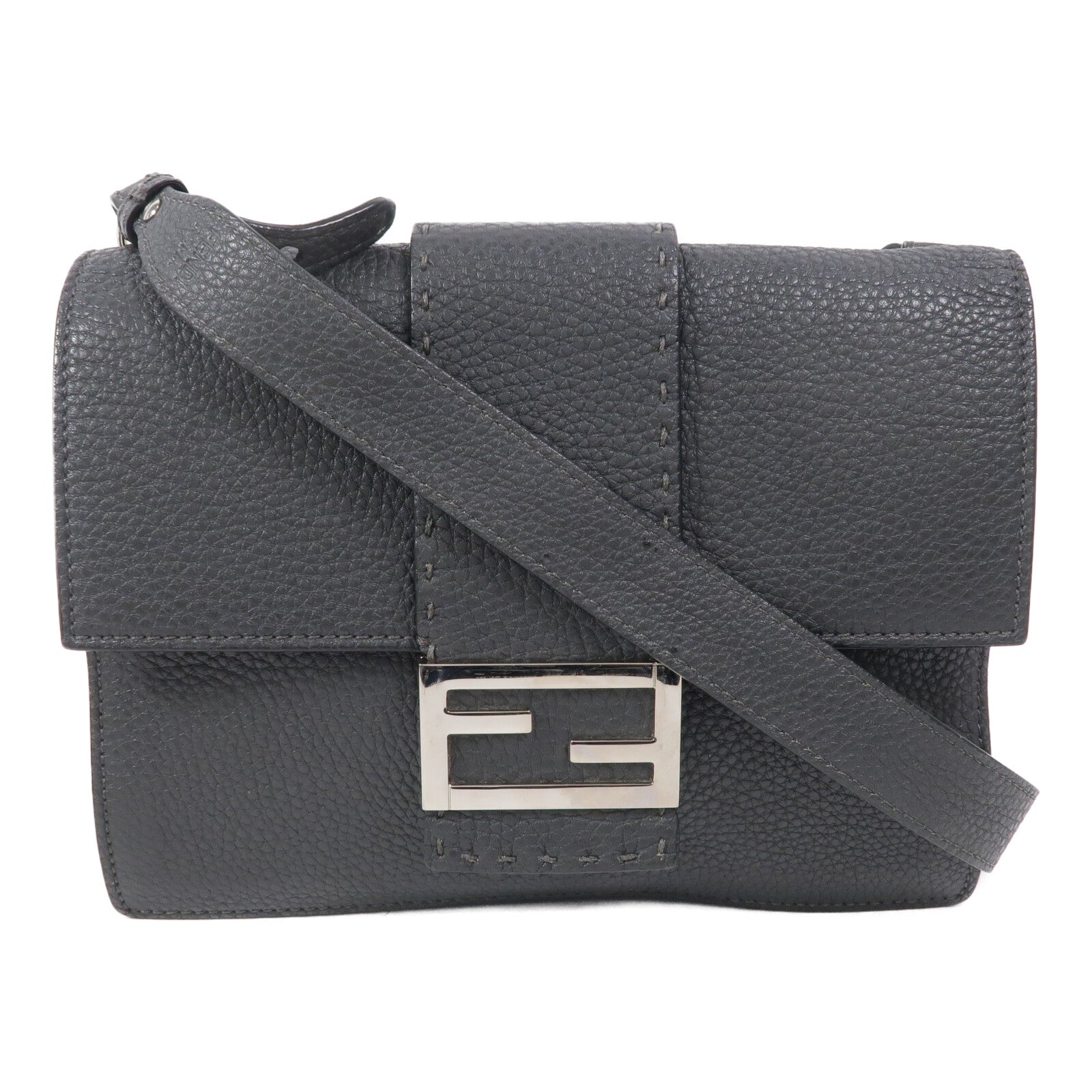 FENDI 牛皮皮革Flat Baguette肩背袋