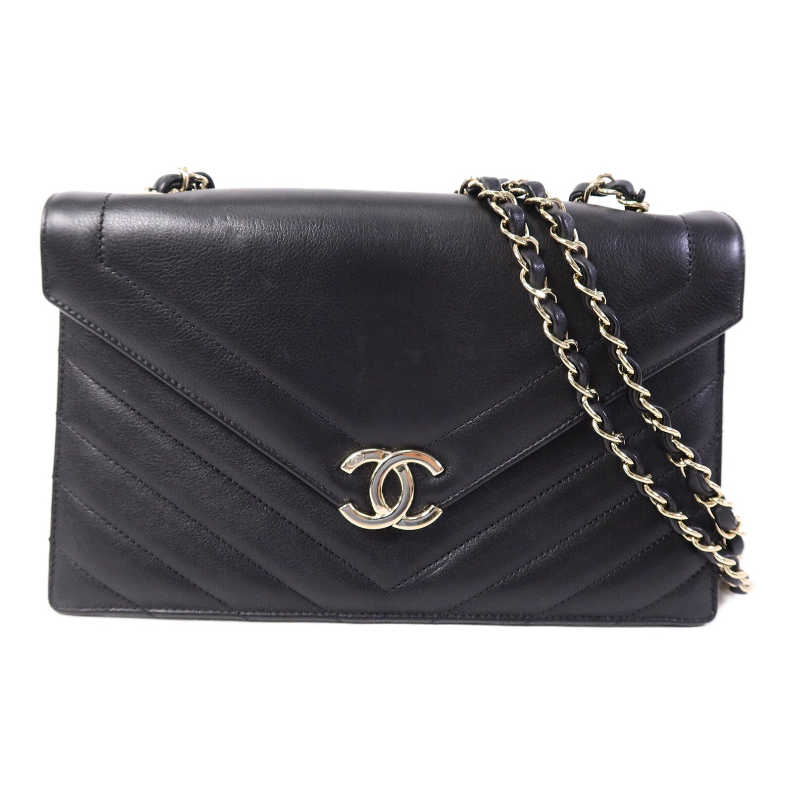 CHANEL 牛皮皮革Chain Shoulder Bag鏈帶肩背袋