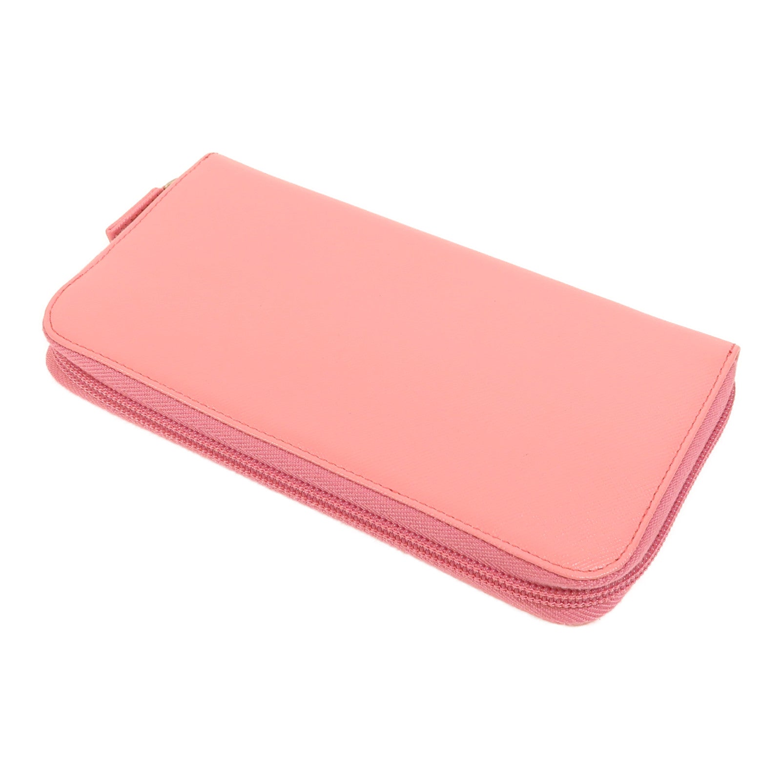 PRADA Saffiano皮革Zipper Long Wallet銀扣長錢包