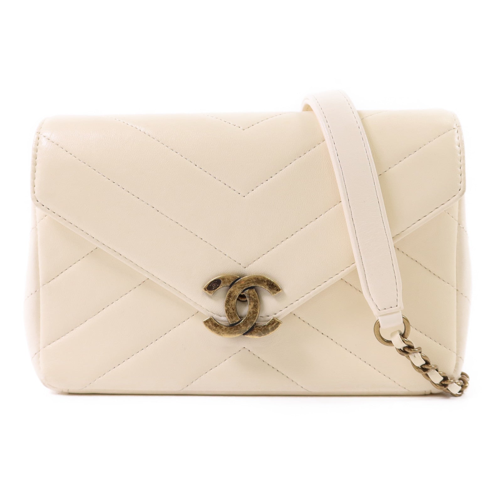 CHANEL 【激減優惠】牛皮皮革Chain Shoulder Bag金扣鏈帶肩背袋