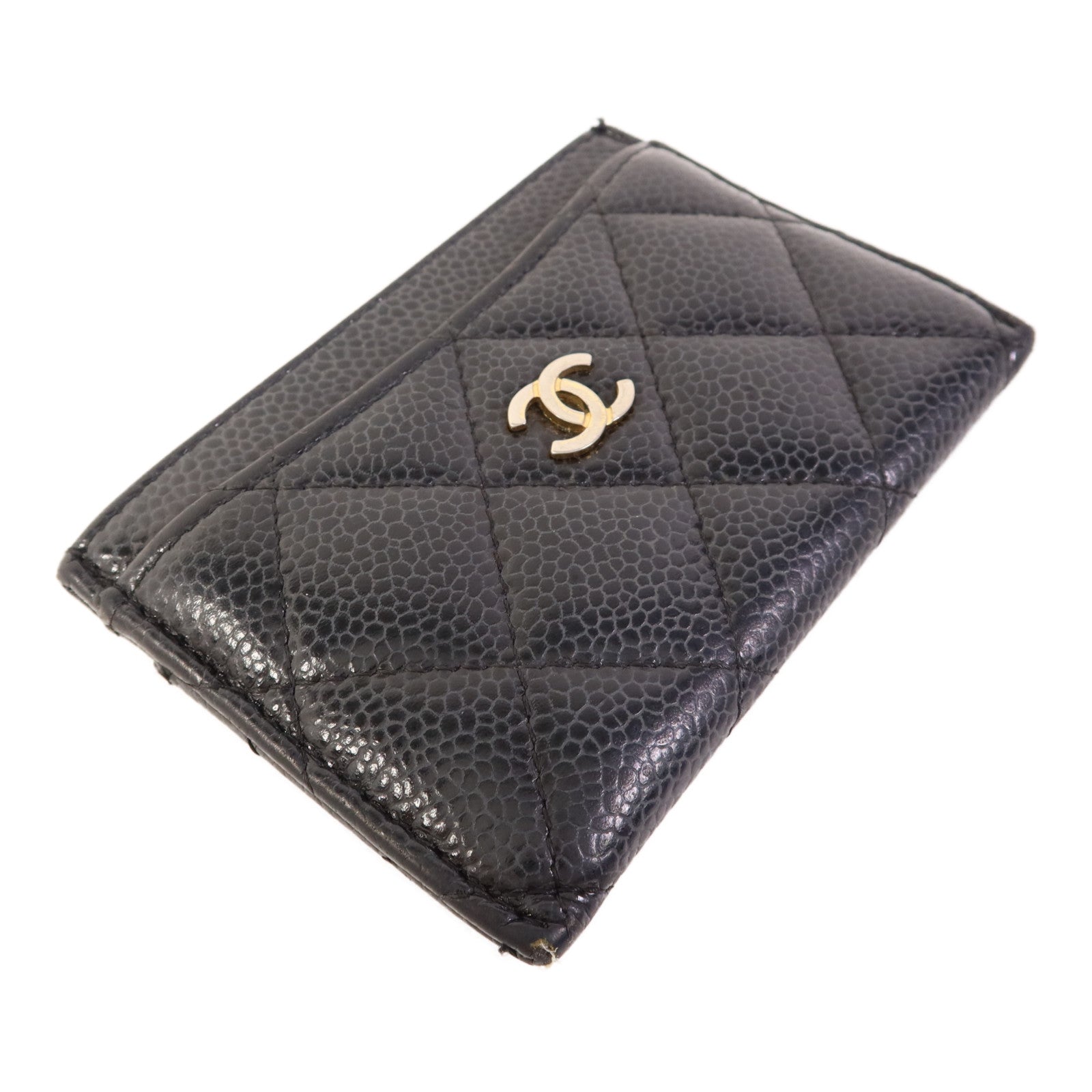 CHANEL 牛皮皮革Card Case銀扣卡片套