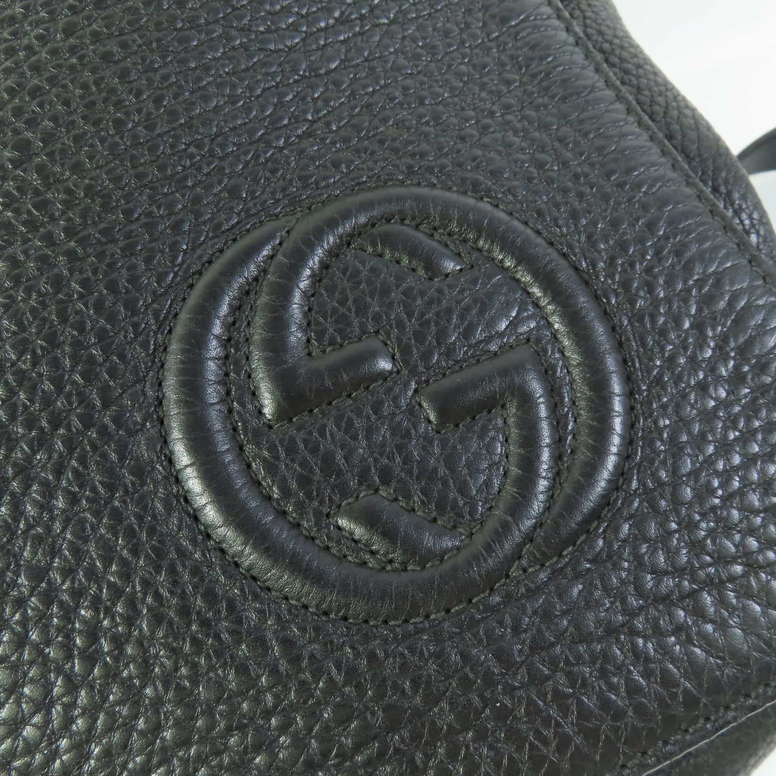 GUCCI GG SHW Shoulder Bag 322056 Calfskin Leather Black