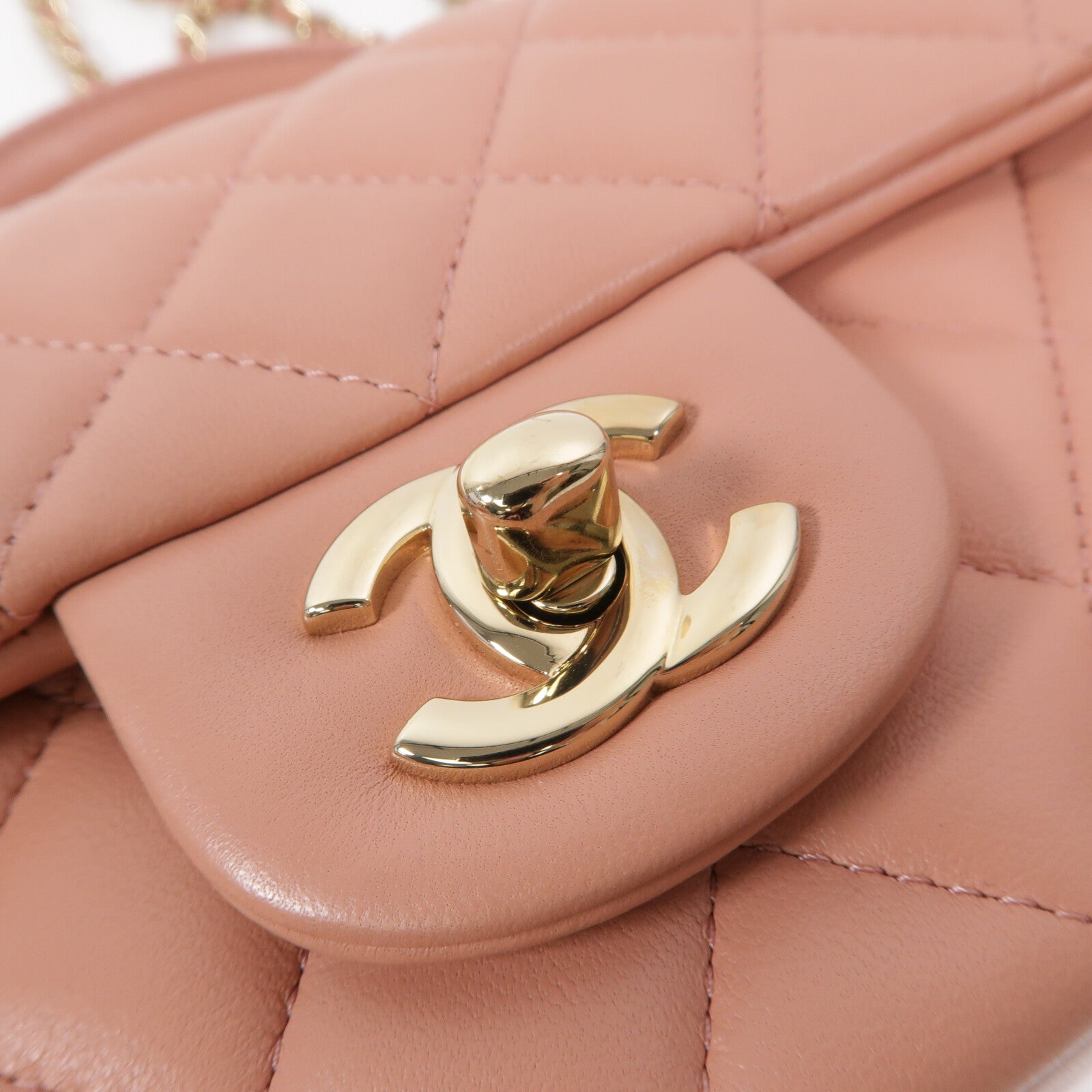 CHANEL 羊皮皮革Mini Flap Bag With Top Handle鏈帶手挽肩背兩用袋