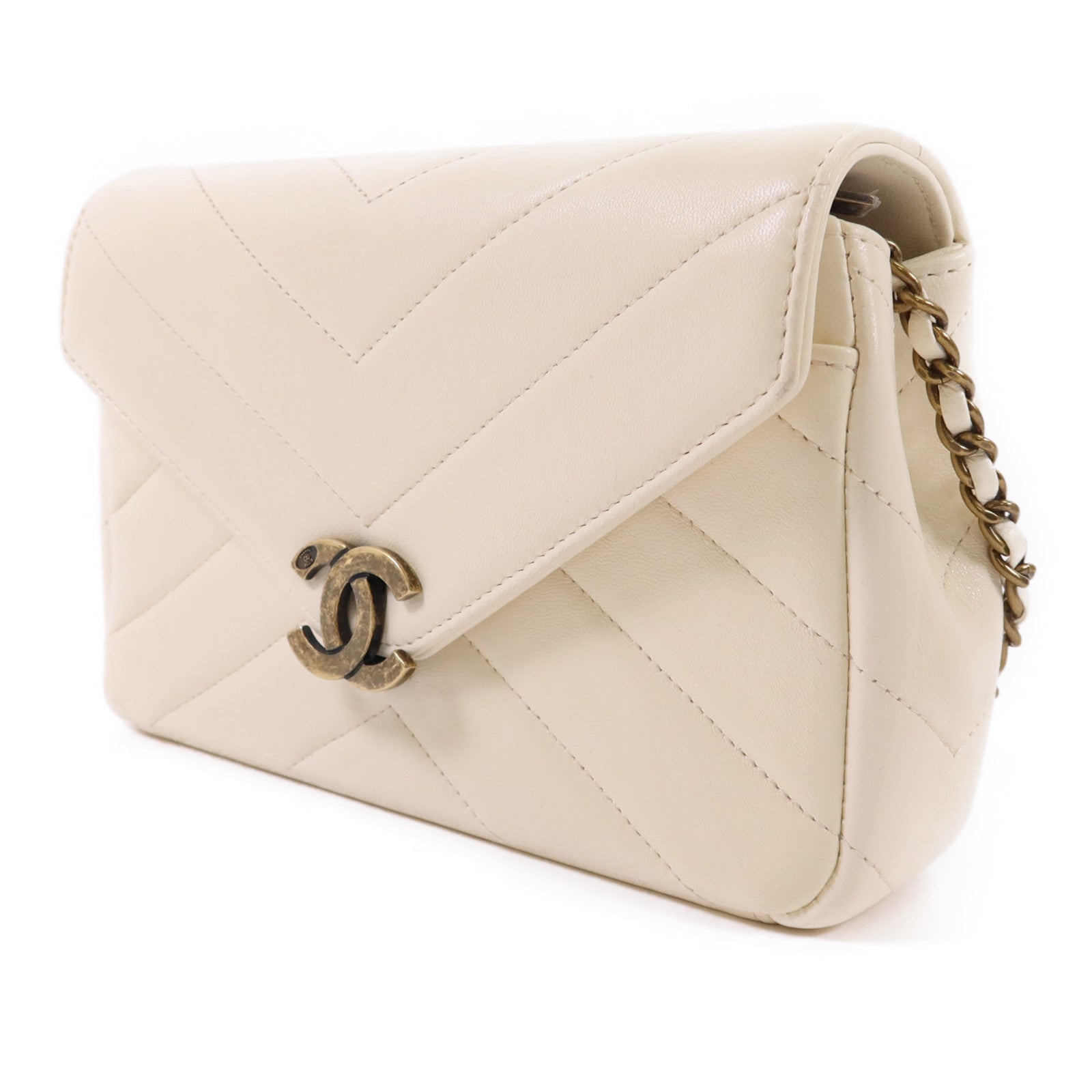 CHANEL 【激減優惠】牛皮皮革Chain Shoulder Bag金扣鏈帶肩背袋