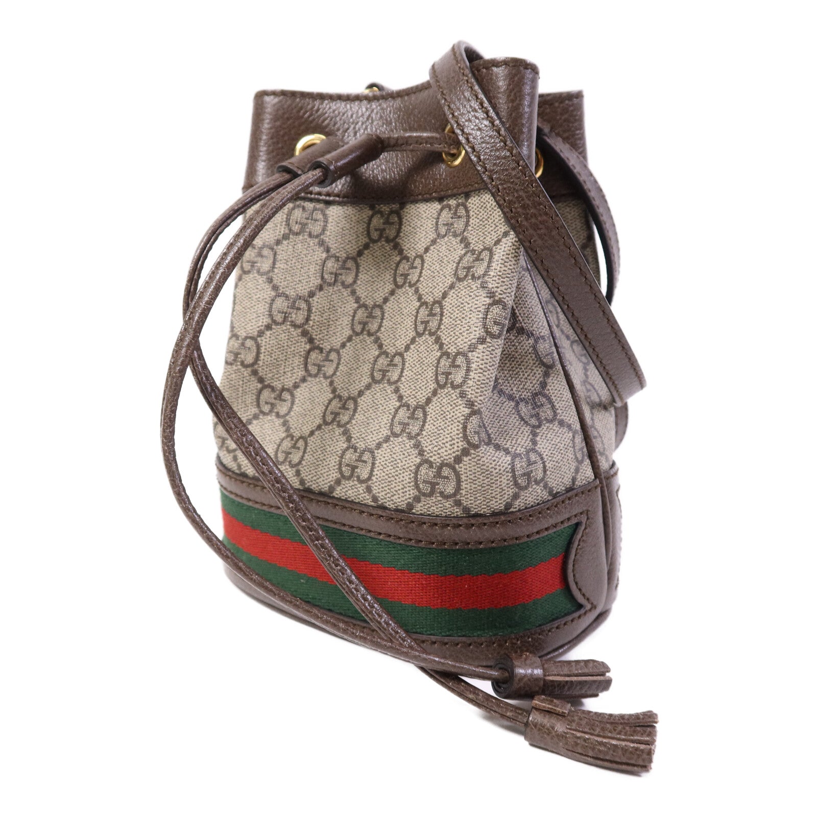 GUCCI 塗層帆布Ophidia Mini Bucket金扣肩背袋