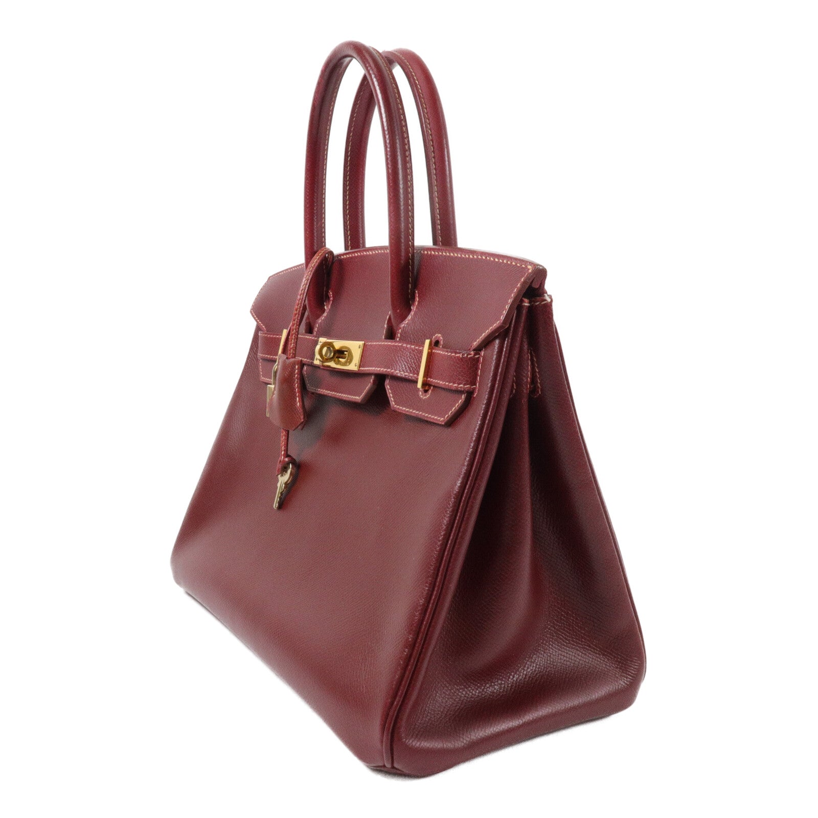 HERMES Epsom皮革Birkin 30手挽袋Rouge H