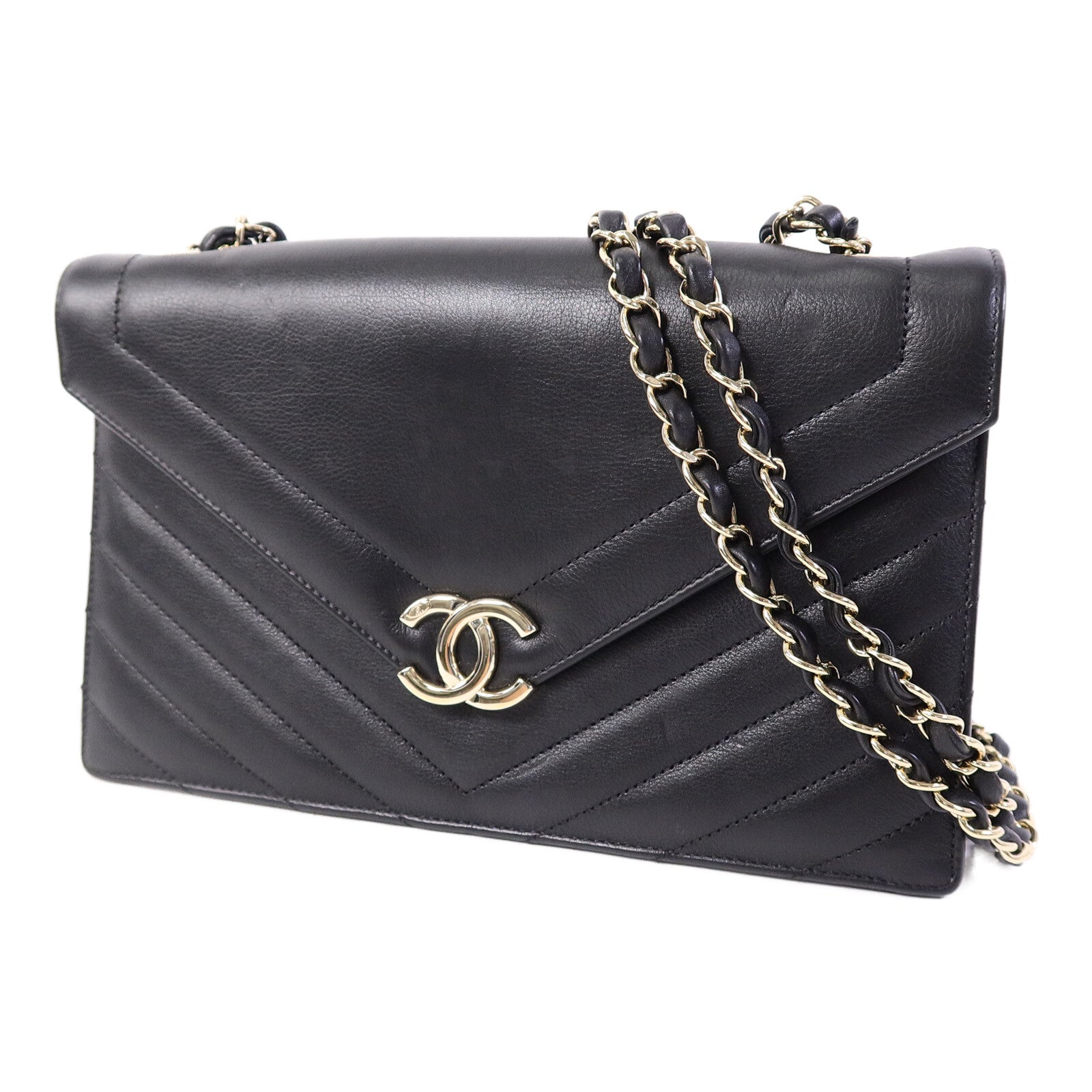 CHANEL 牛皮皮革Chain Shoulder Bag鏈帶肩背袋