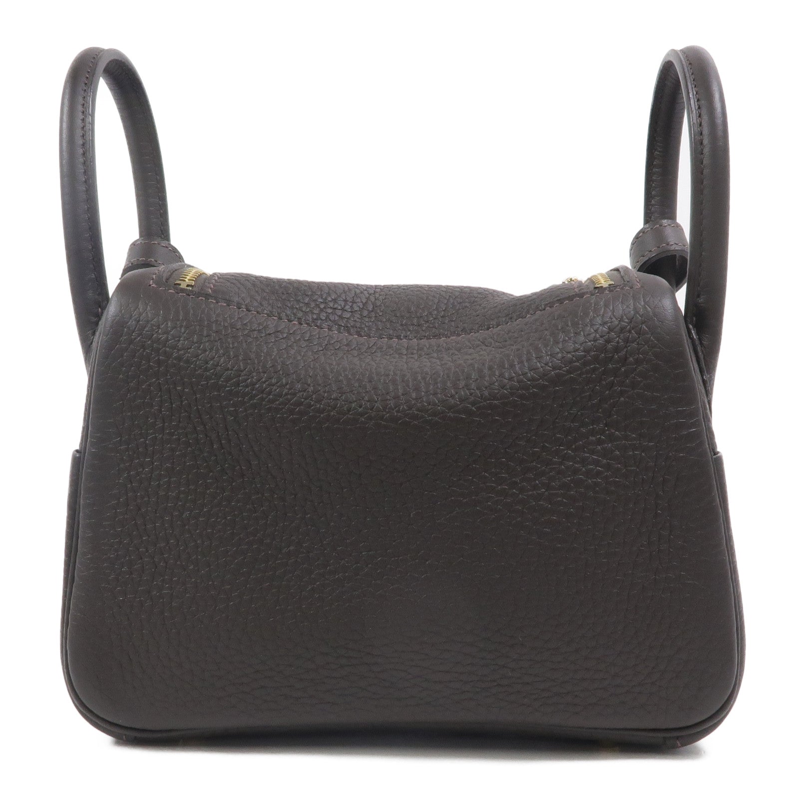 HERMES Clemence皮革Mini Lindy金扣手挽肩背兩用袋Bai Brun