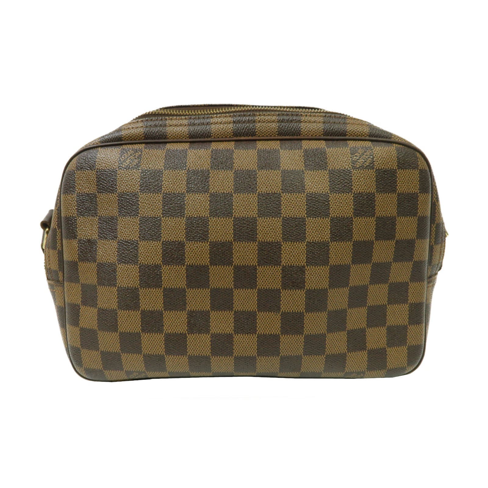 LOUIS VUITTON Damier Reporter PM金扣肩背袋啡色