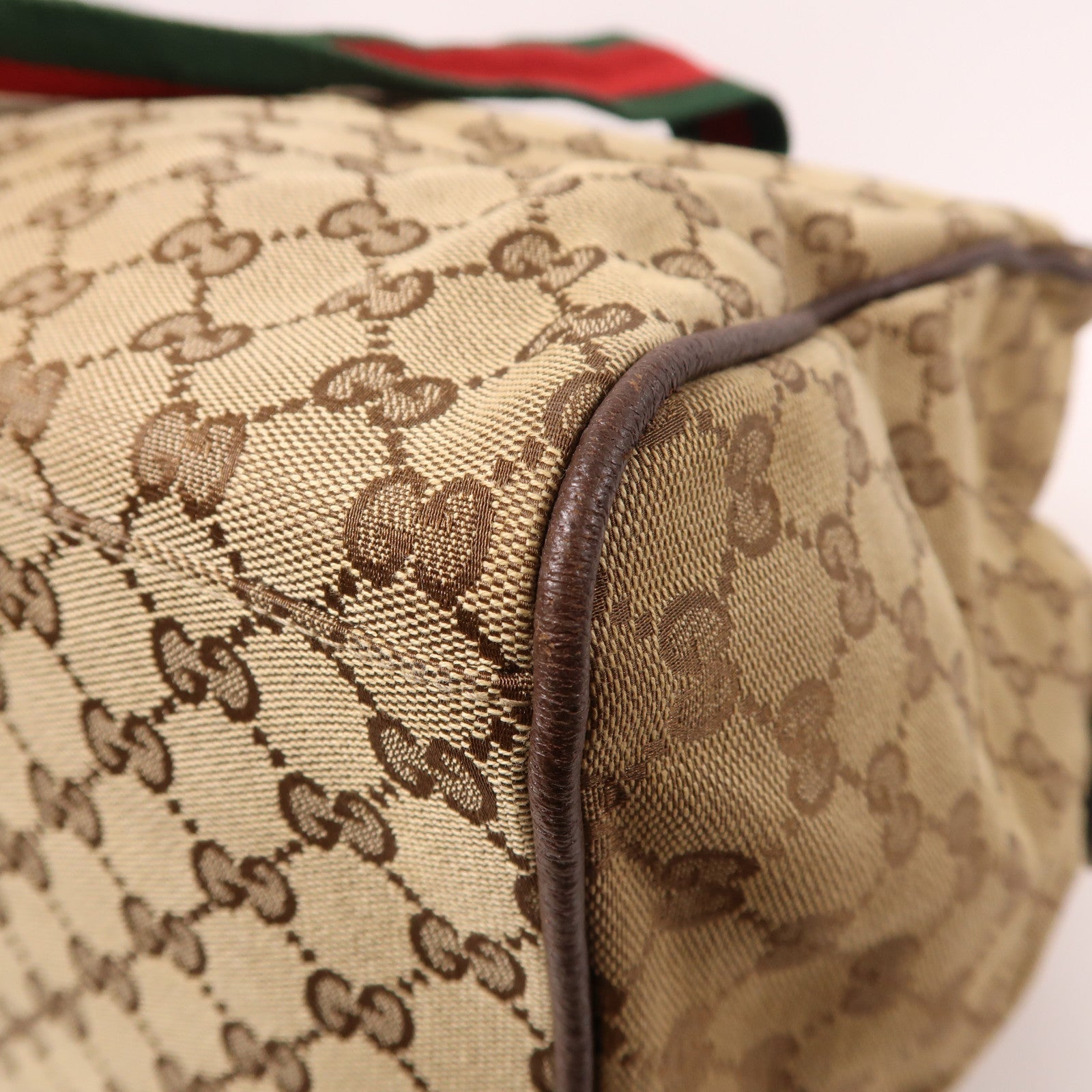 GUCCI 帆布GG Boston Bag波士頓包棕色