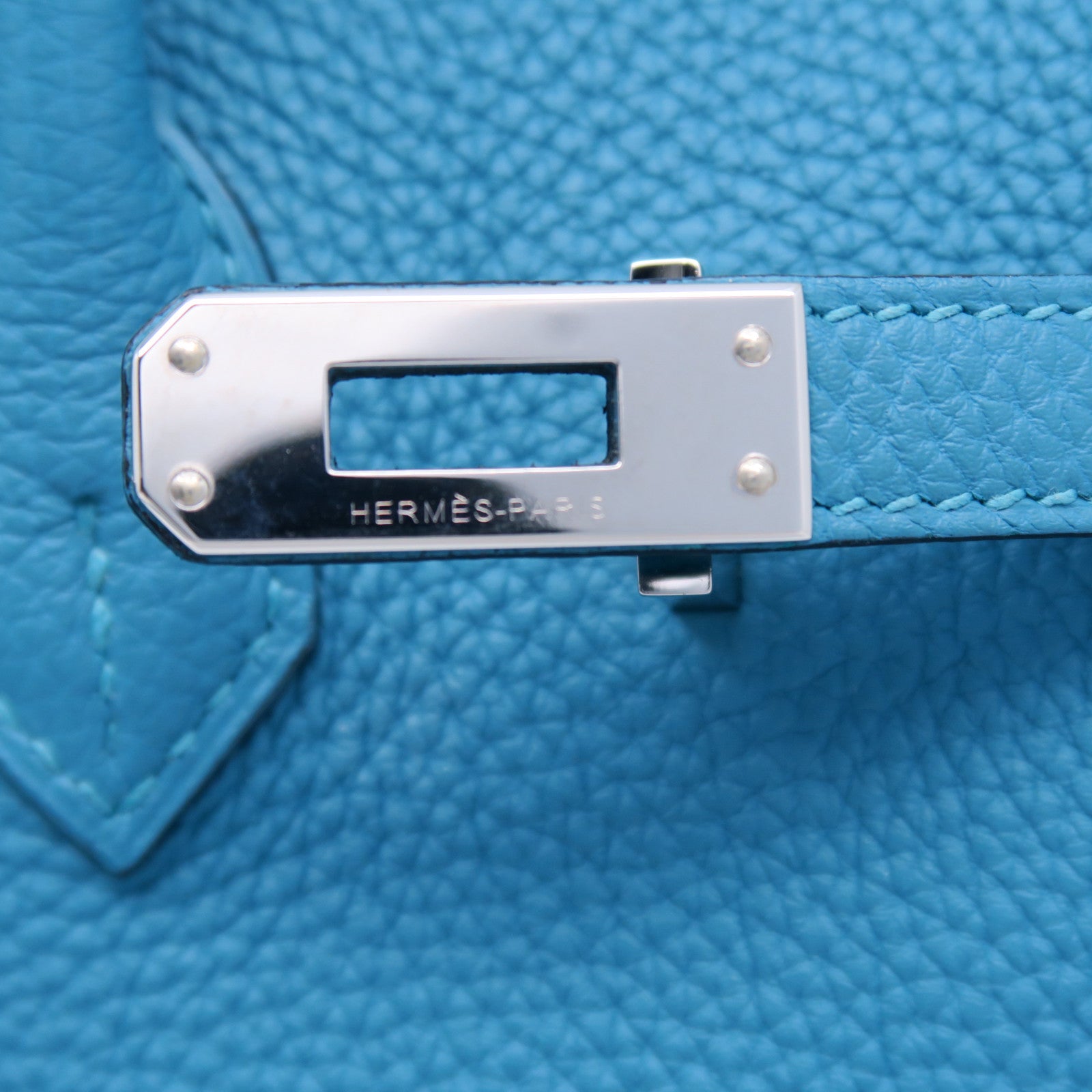 HERMES 【激減優惠】Togo皮革Birkin 25銀扣手挽袋土耳其亮藍