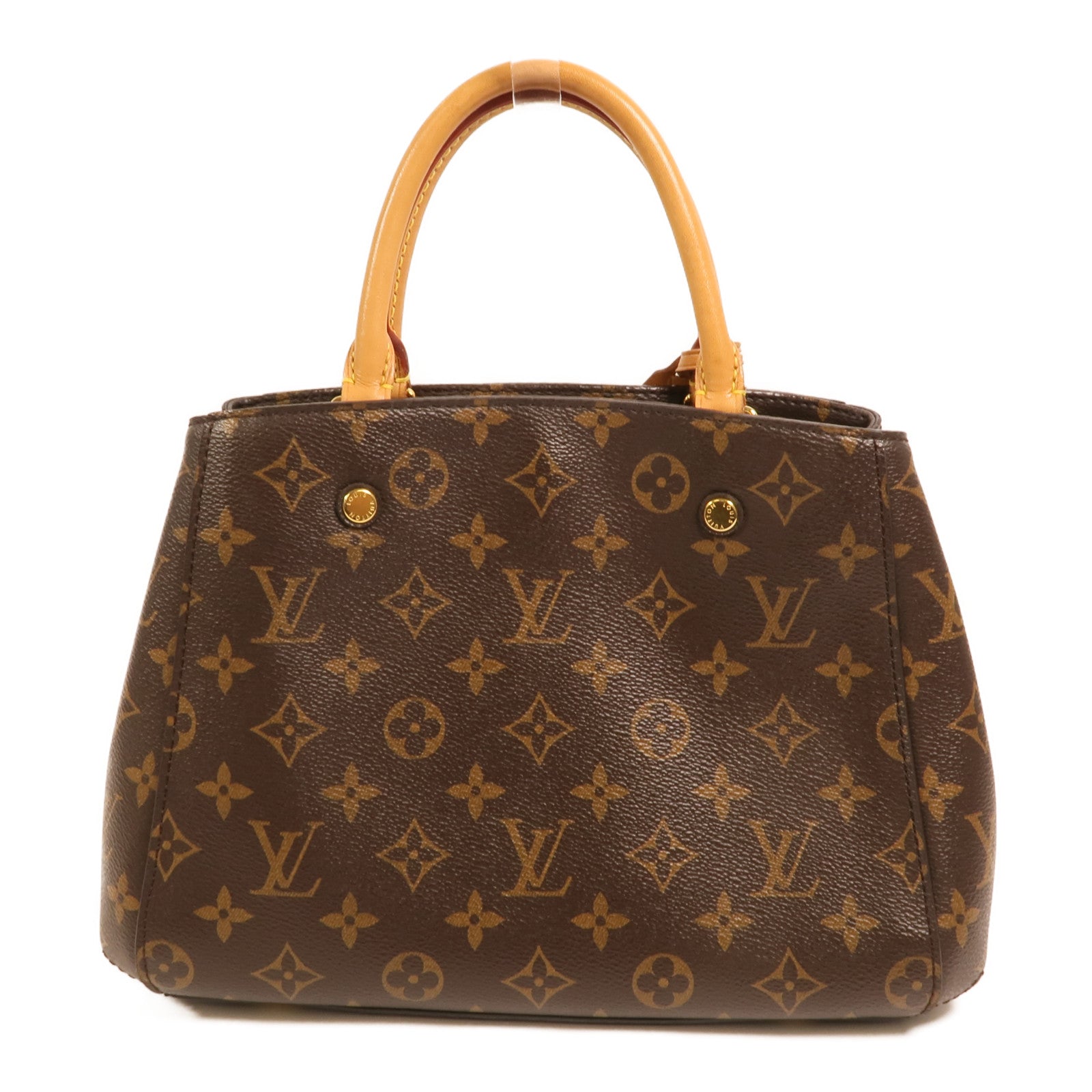 LOUIS VUITTON Monogram Montaigne BB金扣手挽肩背兩用袋棕色