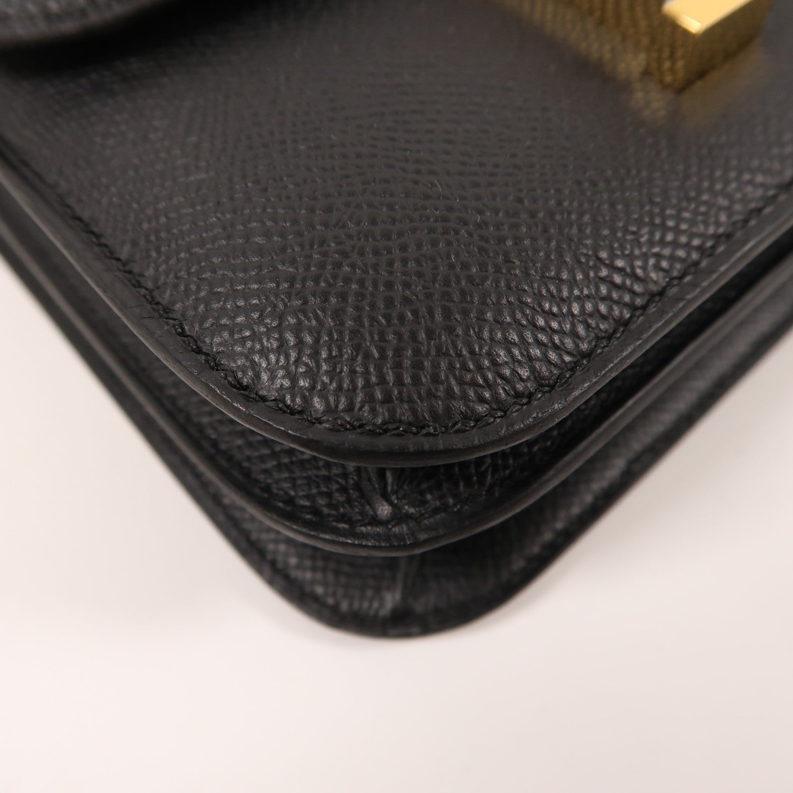 HERMES Epsom皮革Constance Mini金扣肩背袋Noir