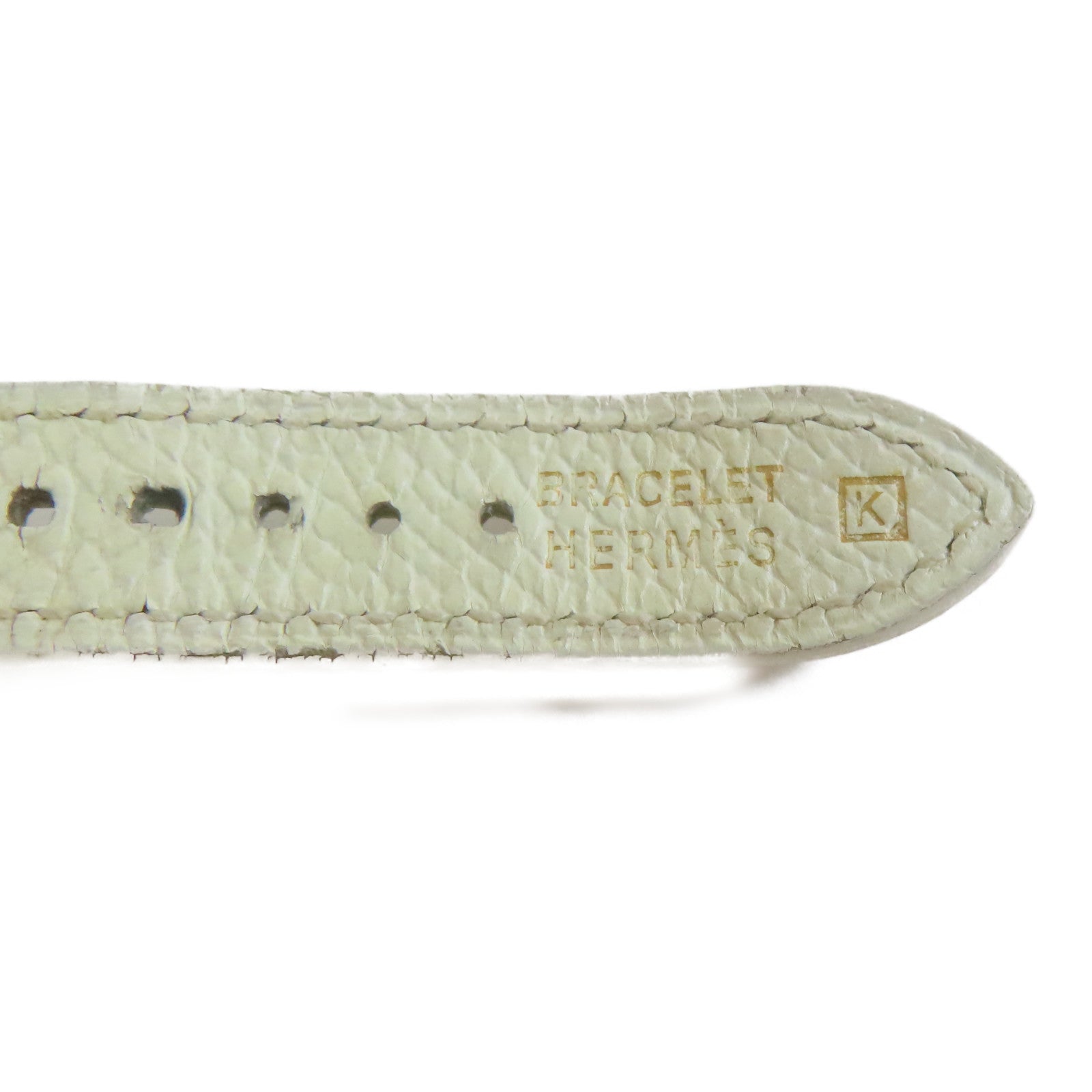 HERMES 【激減優惠】皮革帶/不鏽鋼Heure H Watch金扣手錶石英機芯白色