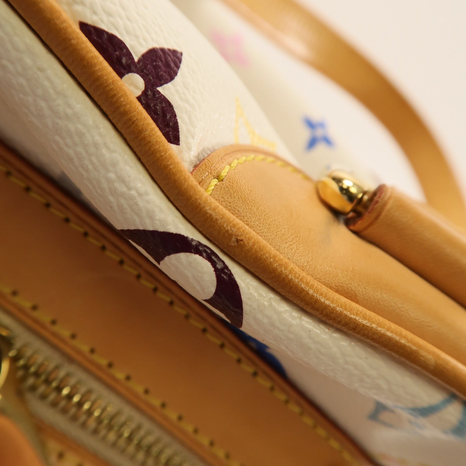 LOUIS VUITTON Monogram Multicolore Claudia金扣肩背袋白色/彩色