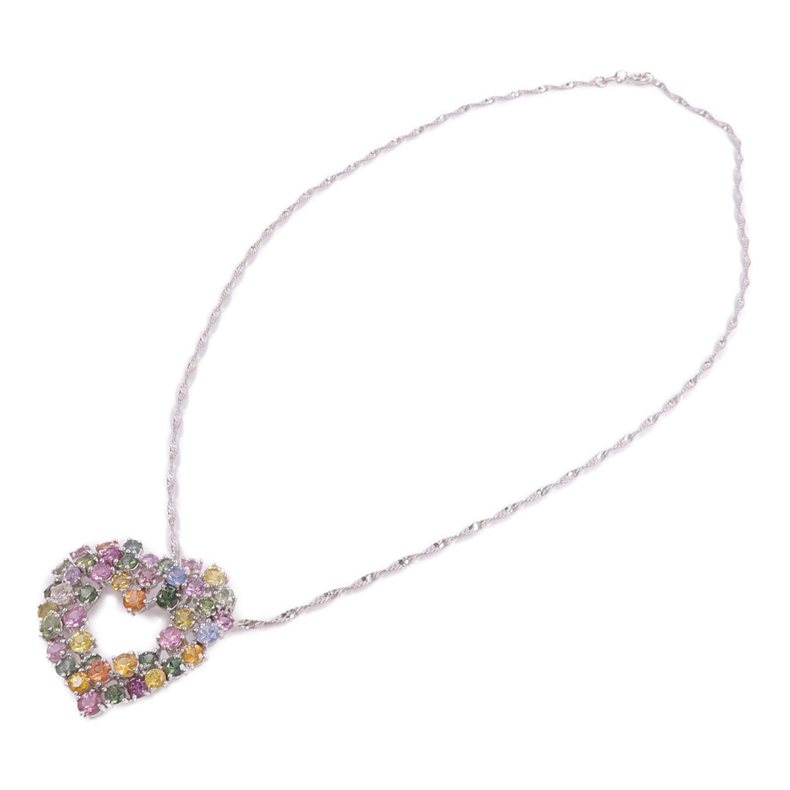 JEWELRY 18K白金Color Stone Necklace彩色寶石項鍊
