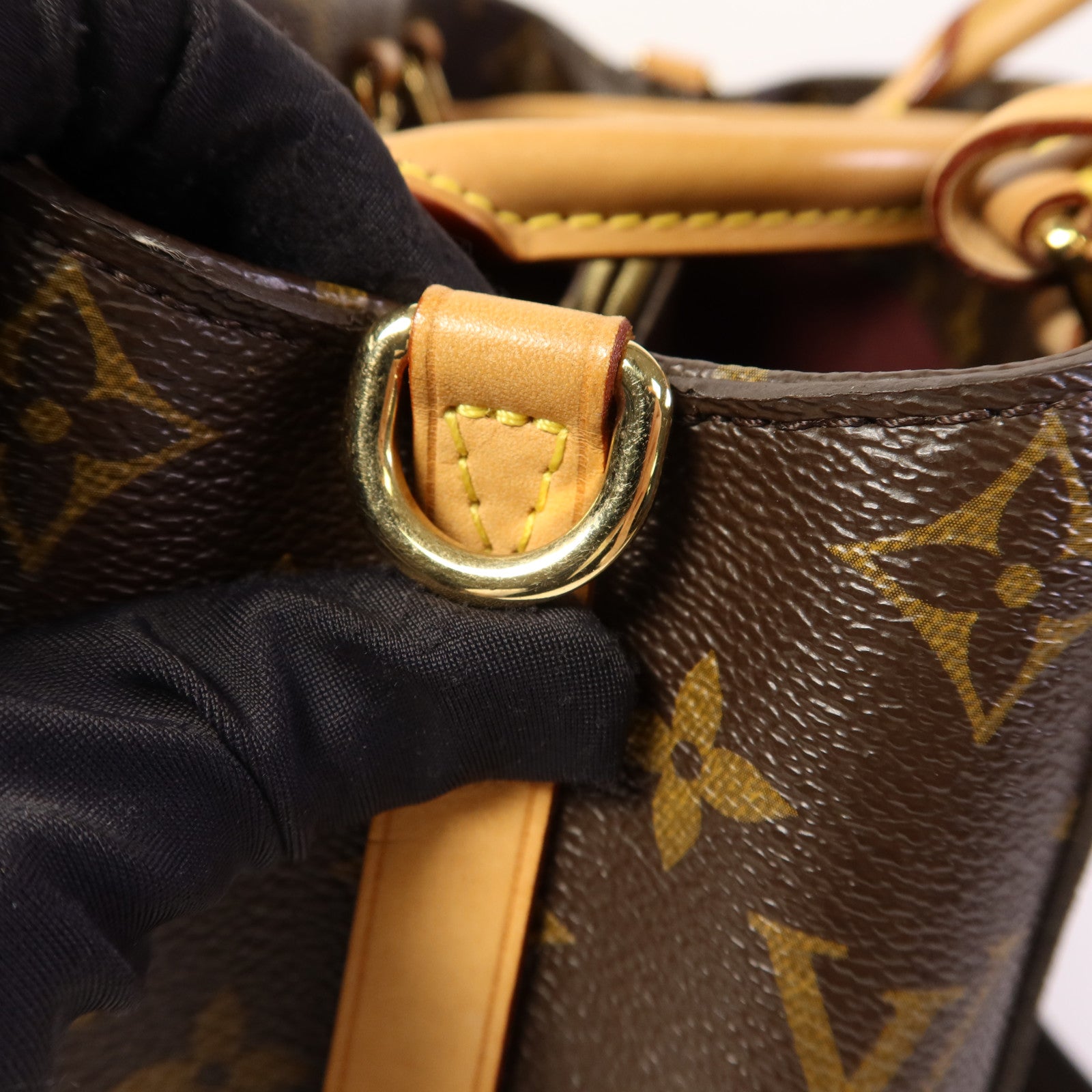 LOUIS VUITTON Monogram Montaigne BB金扣手挽肩背兩用袋棕色