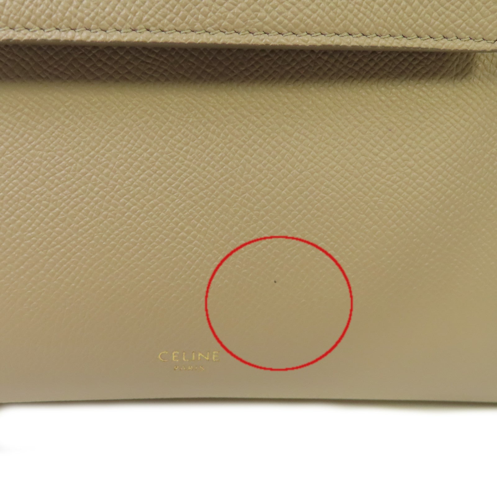 CELINE 牛皮皮革Micro Belt Bag 2Way Shoulder Bag金扣手挽肩背兩用袋杏色