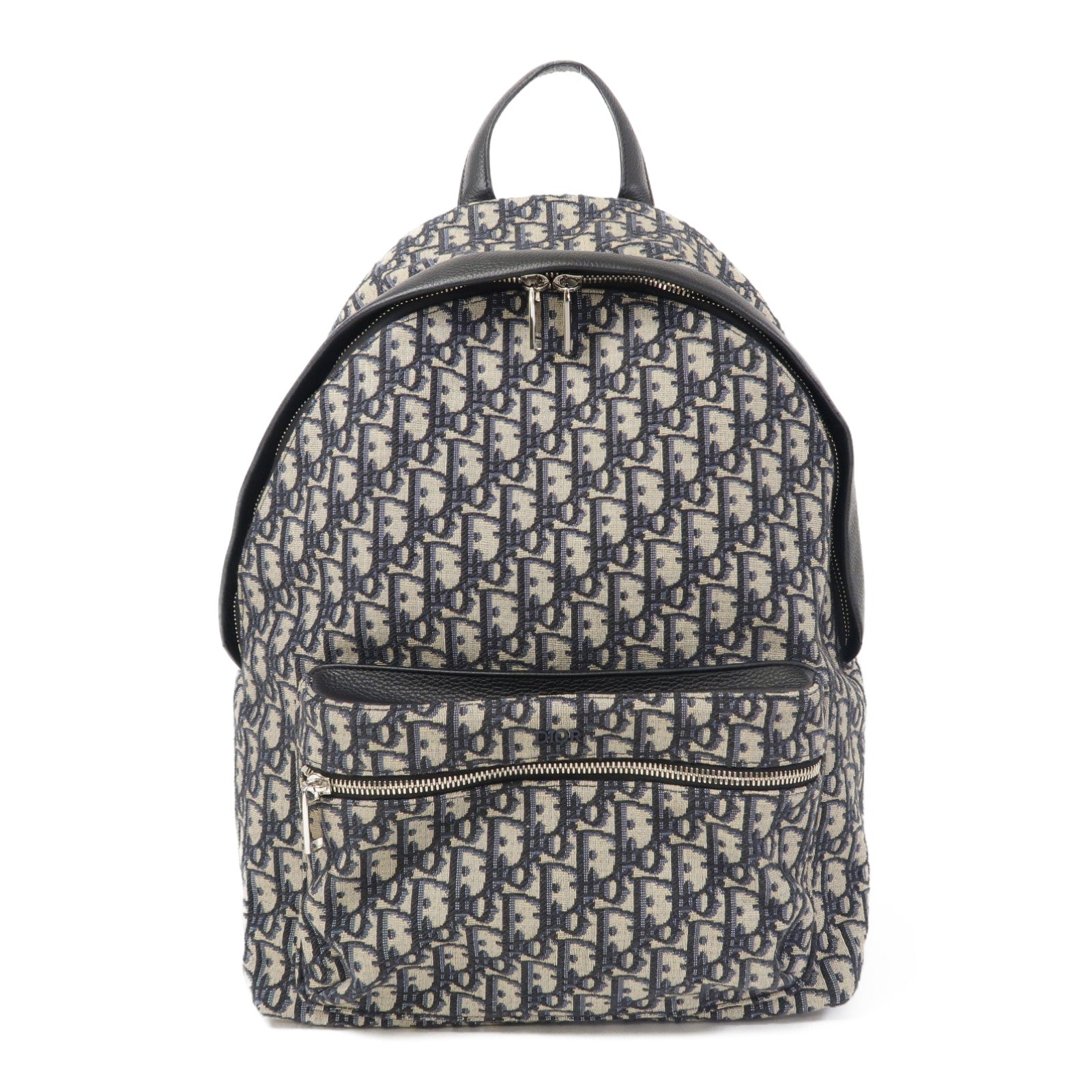 Dior 帆布Rider Backpack銀扣背包藍色
