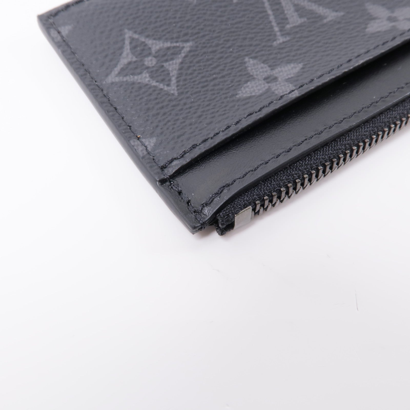 LOUIS VUITTON Monogram Eclipse Coin/Card Holder銀扣零錢包/卡片套黑色
