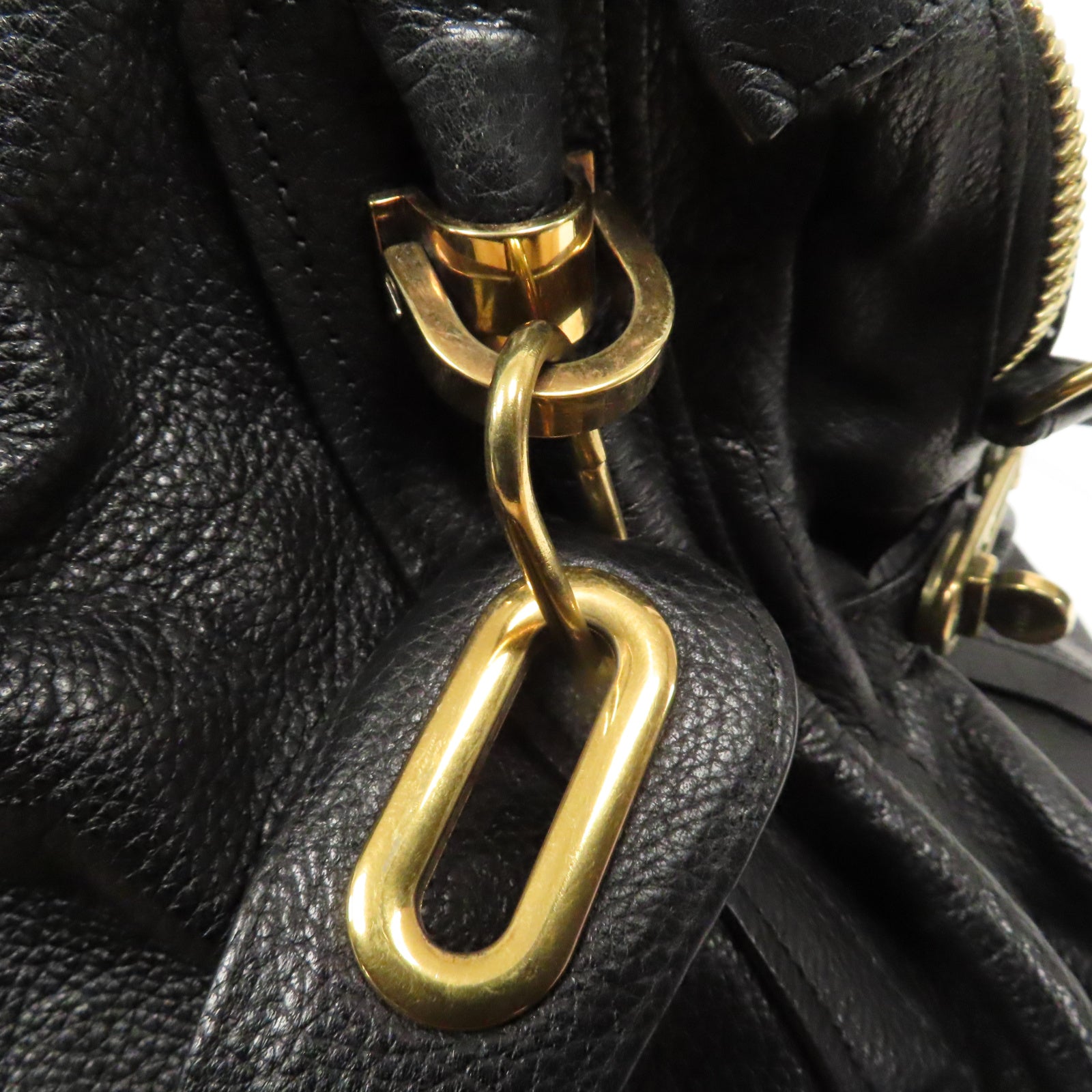 Chloe 【激減優惠】牛皮皮革Shoulder Bag金扣手挽肩背兩用袋黑色