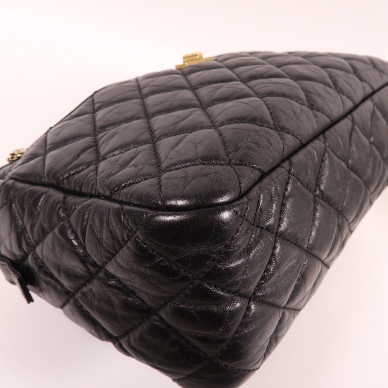 CHANEL 牛皮皮革2.55 Shoulder Bag金扣鏈帶肩背袋黑色