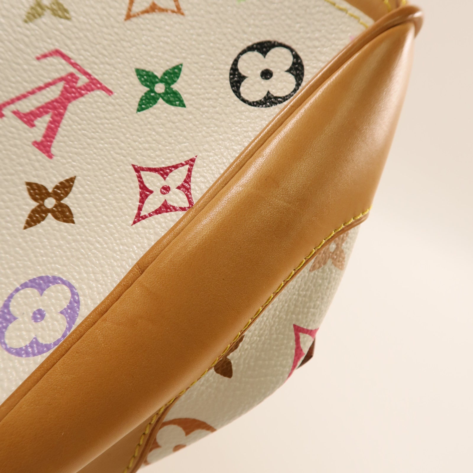 LOUIS VUITTON Monogram Multicolore Claudia金扣肩背袋白色/彩色