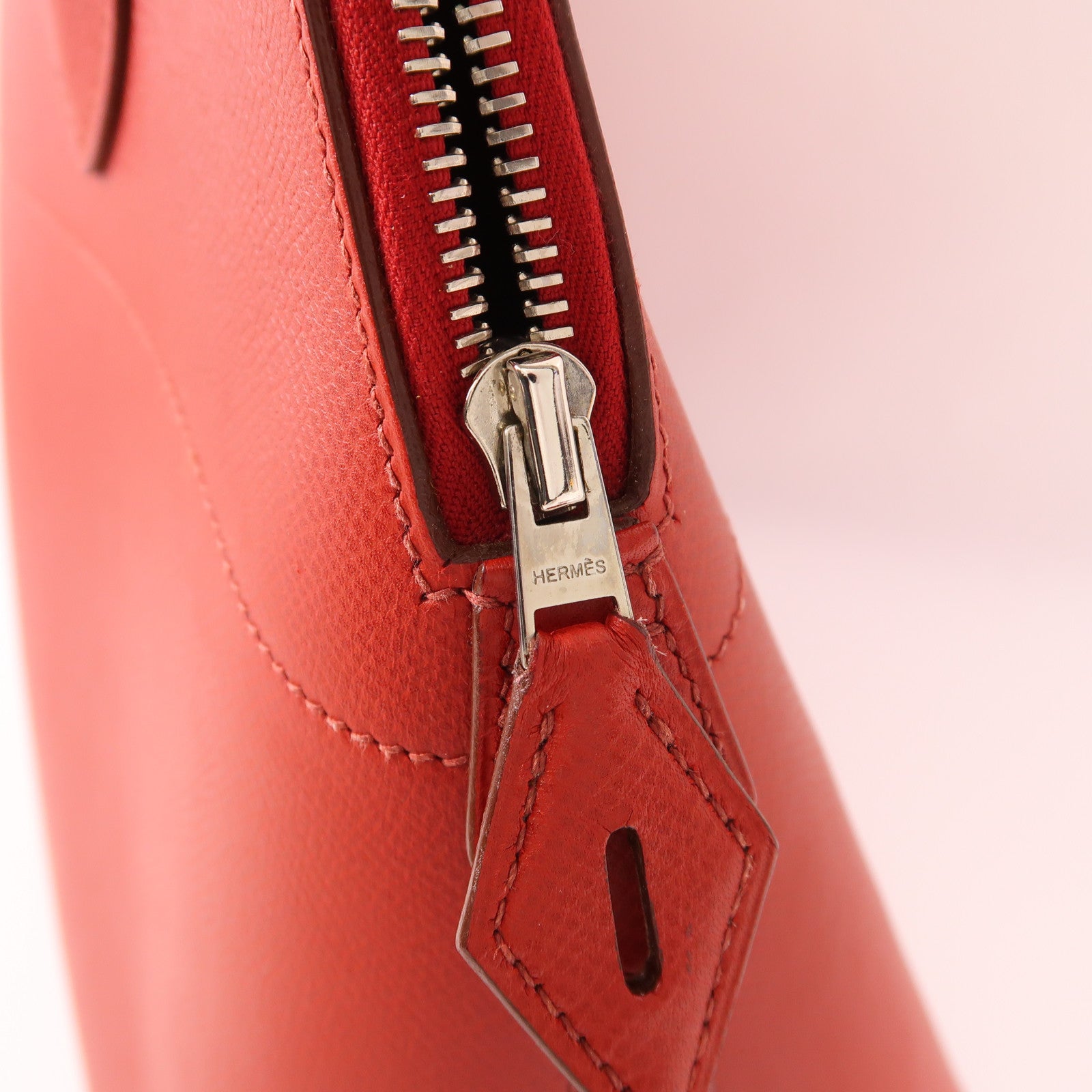 HERMES Epsom皮革Bolide 31銀扣手挽袋Q5 Rouge Casaque