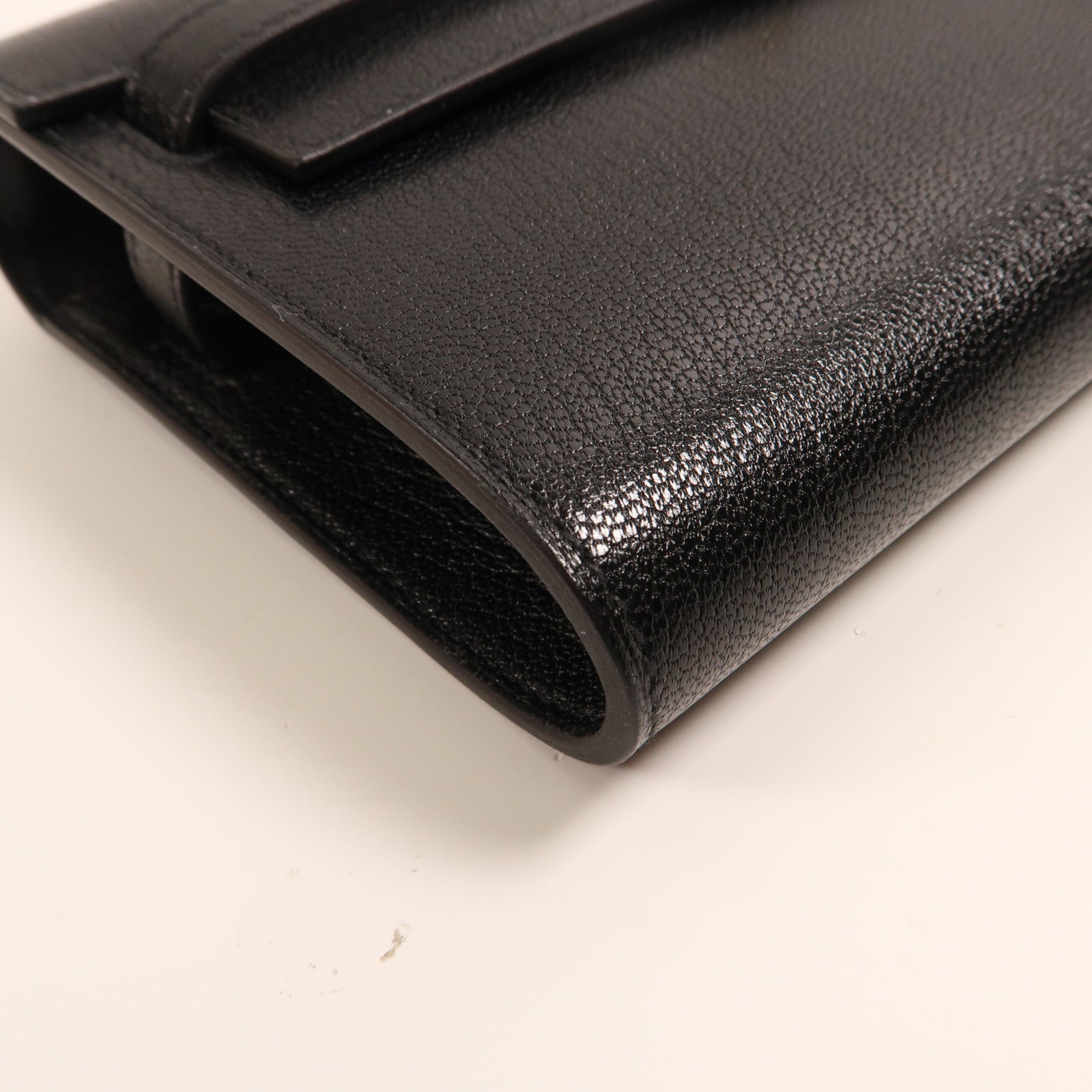 HERMES Chevre皮革Kelly To Go銀扣肩背袋黑色