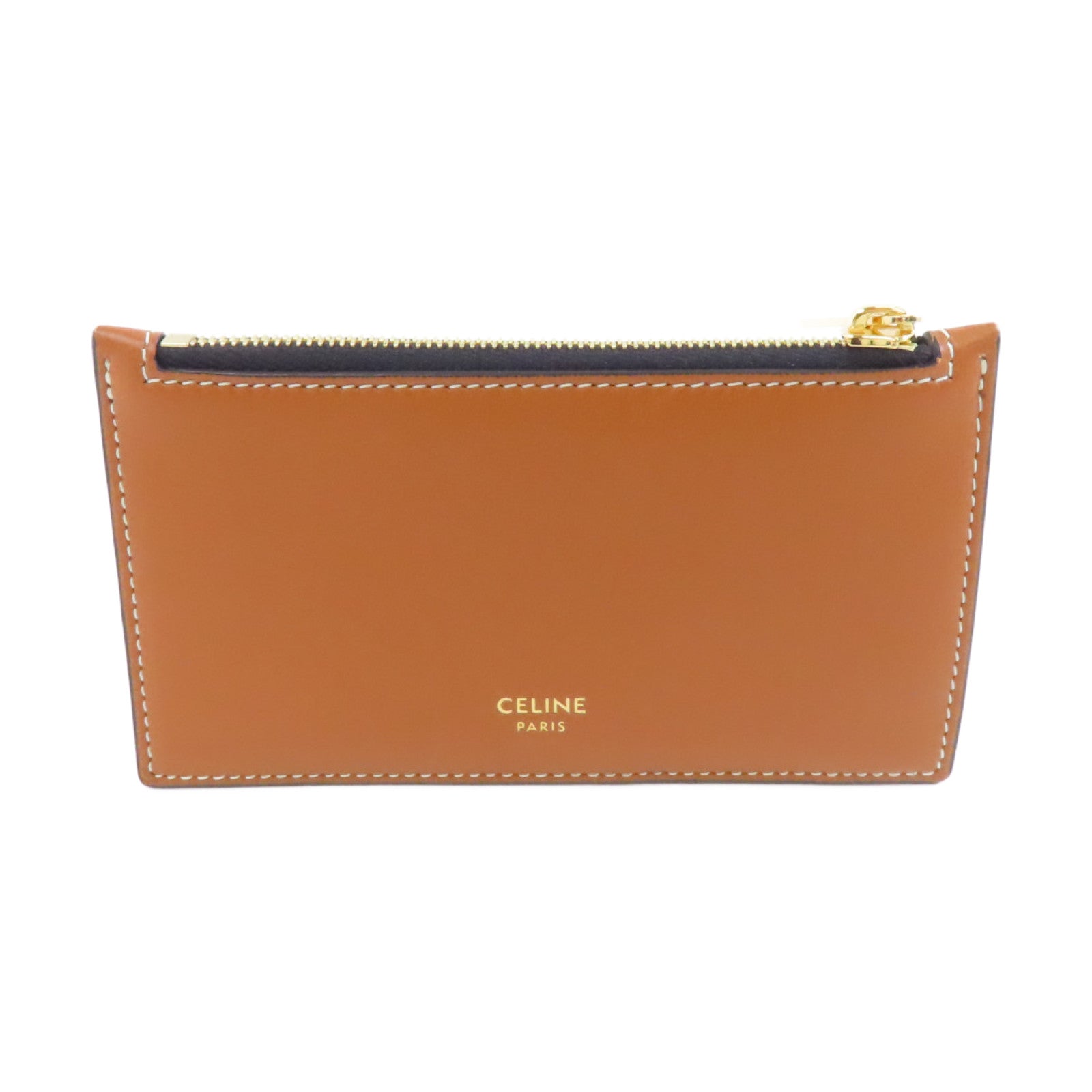 CELINE 塗層帆布Card Case金扣卡片套黑色/棕色