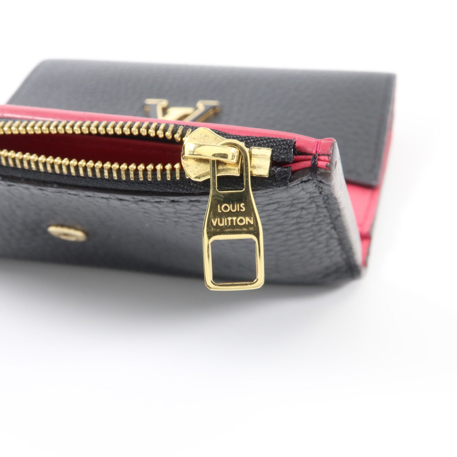 LOUIS VUITTON Taurillon Capucines Compact Wallet金扣錢包