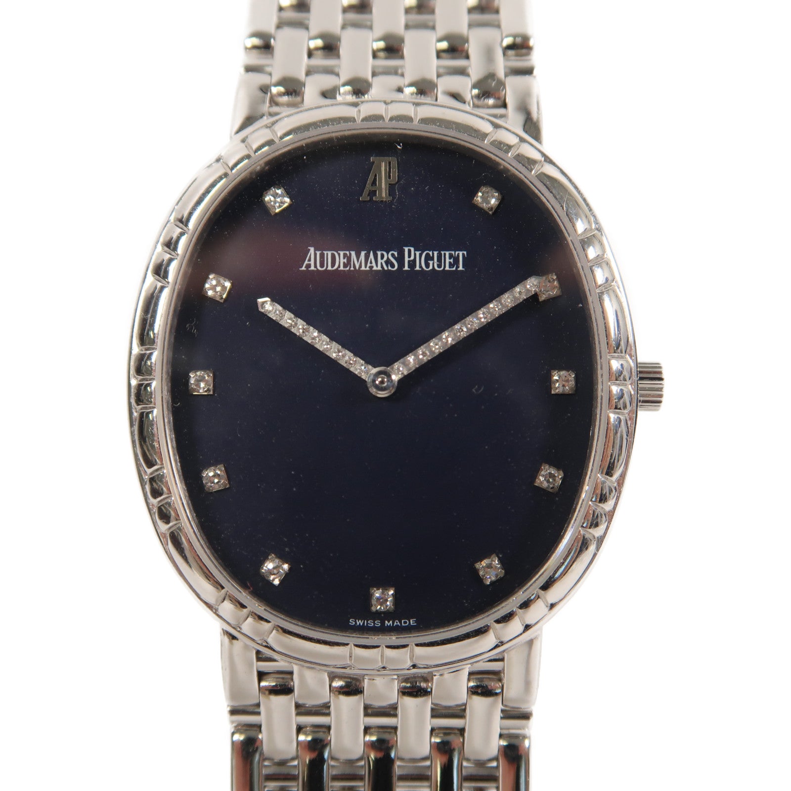 AUDEMARS PIGUET 【清倉大減價】Diamond Watch 18K白金/鑽石手錶手動機芯黑色