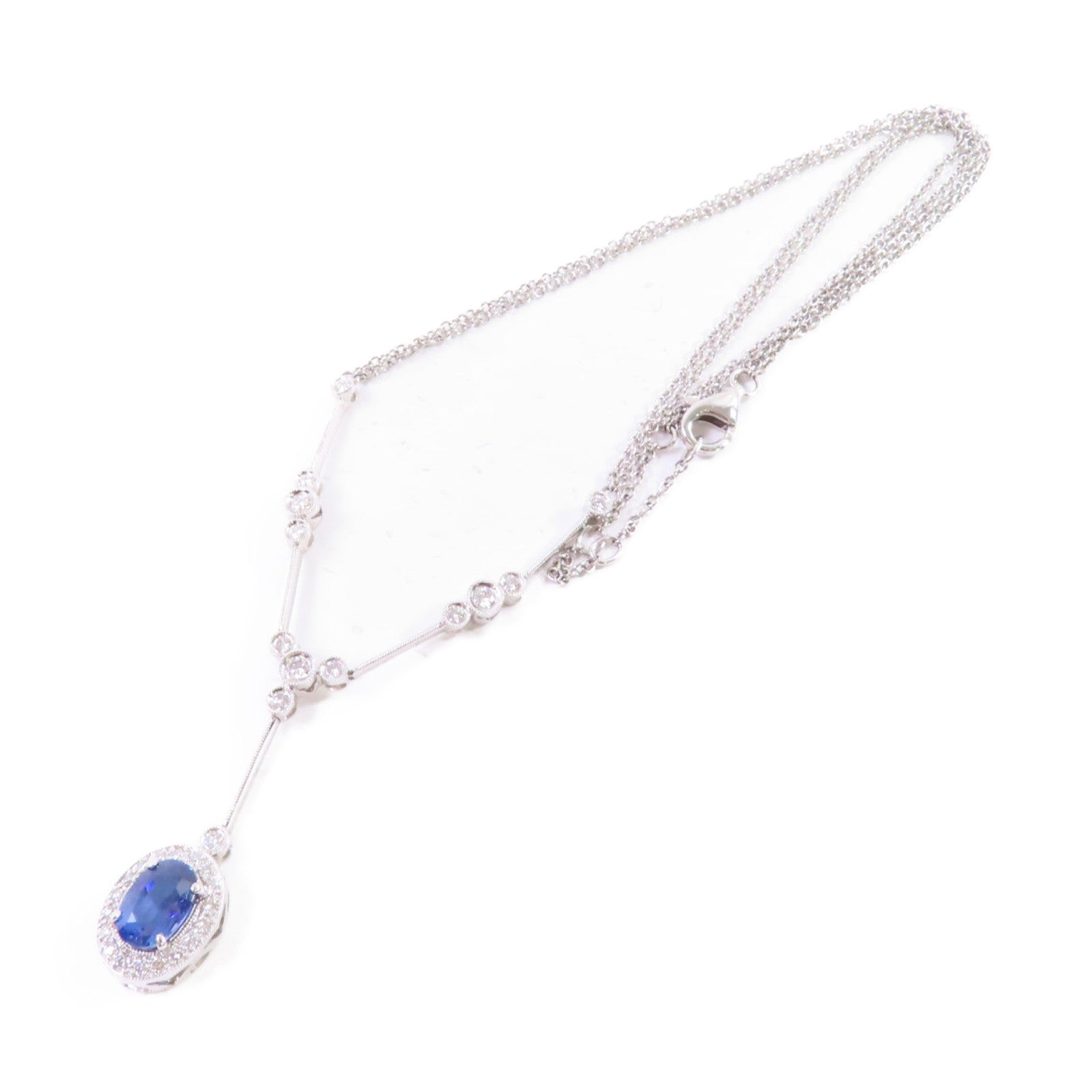 JEWELRY 18K白金/2.147ct藍寶石/0.70ct鑽石Sapphire/Diamond Necklace項鏈