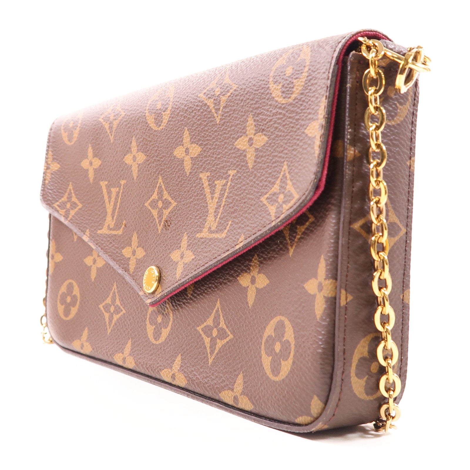 LOUIS VUITTON Monogram Felicie Pochette金扣鏈帶肩背袋