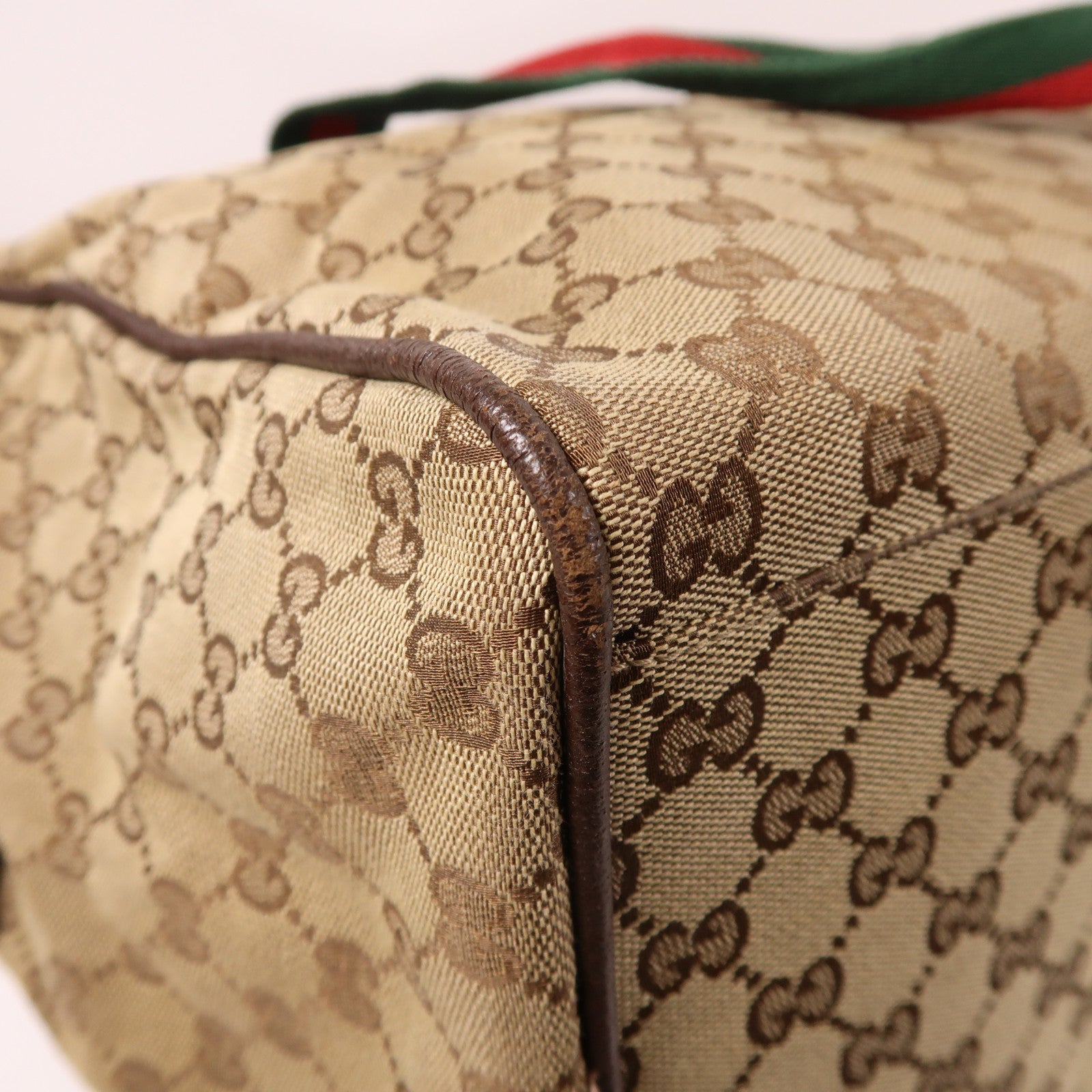GUCCI 帆布GG Boston Bag波士頓包棕色