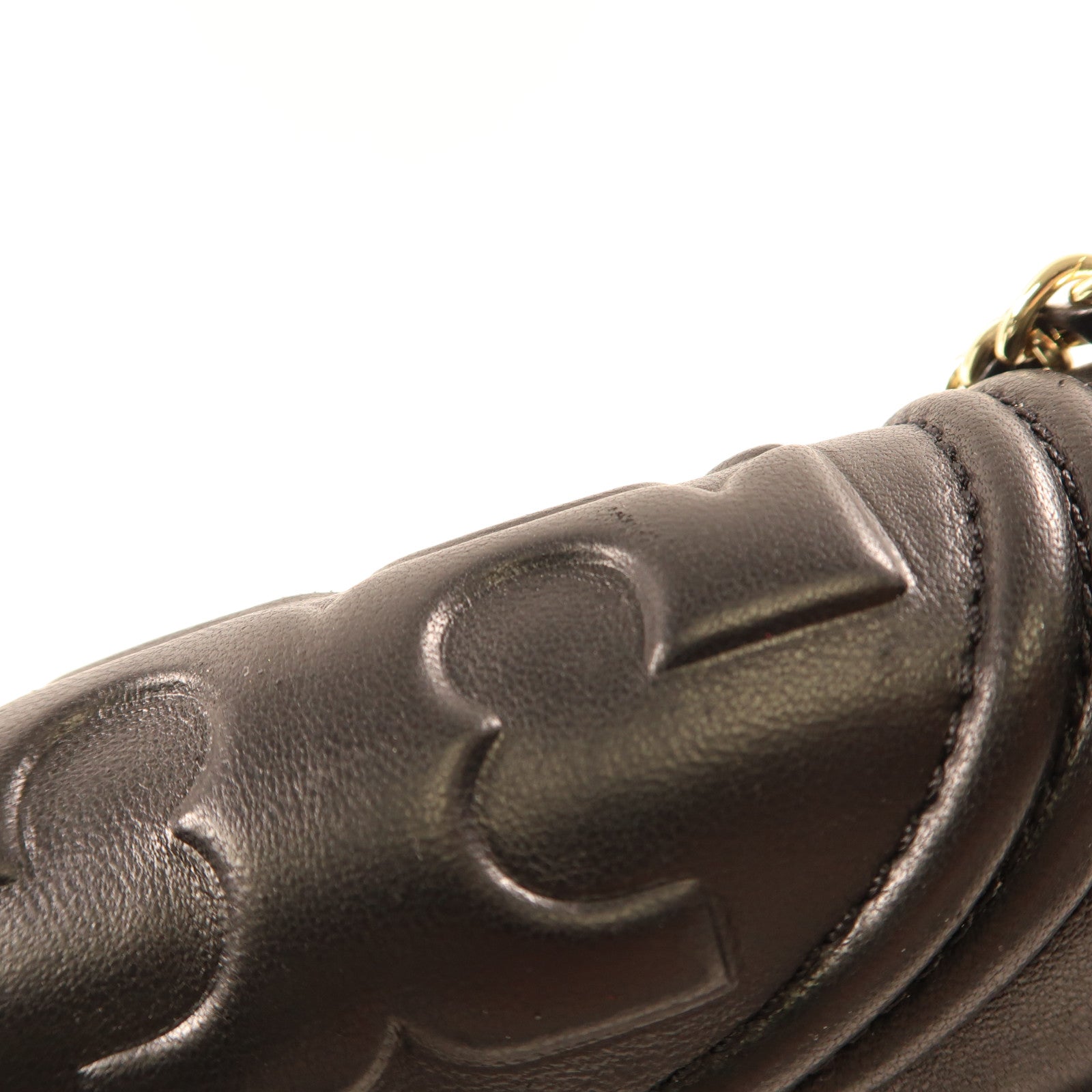 Tory Burch 羊皮皮革Chain Shoulder金扣鏈帶肩背袋黑色