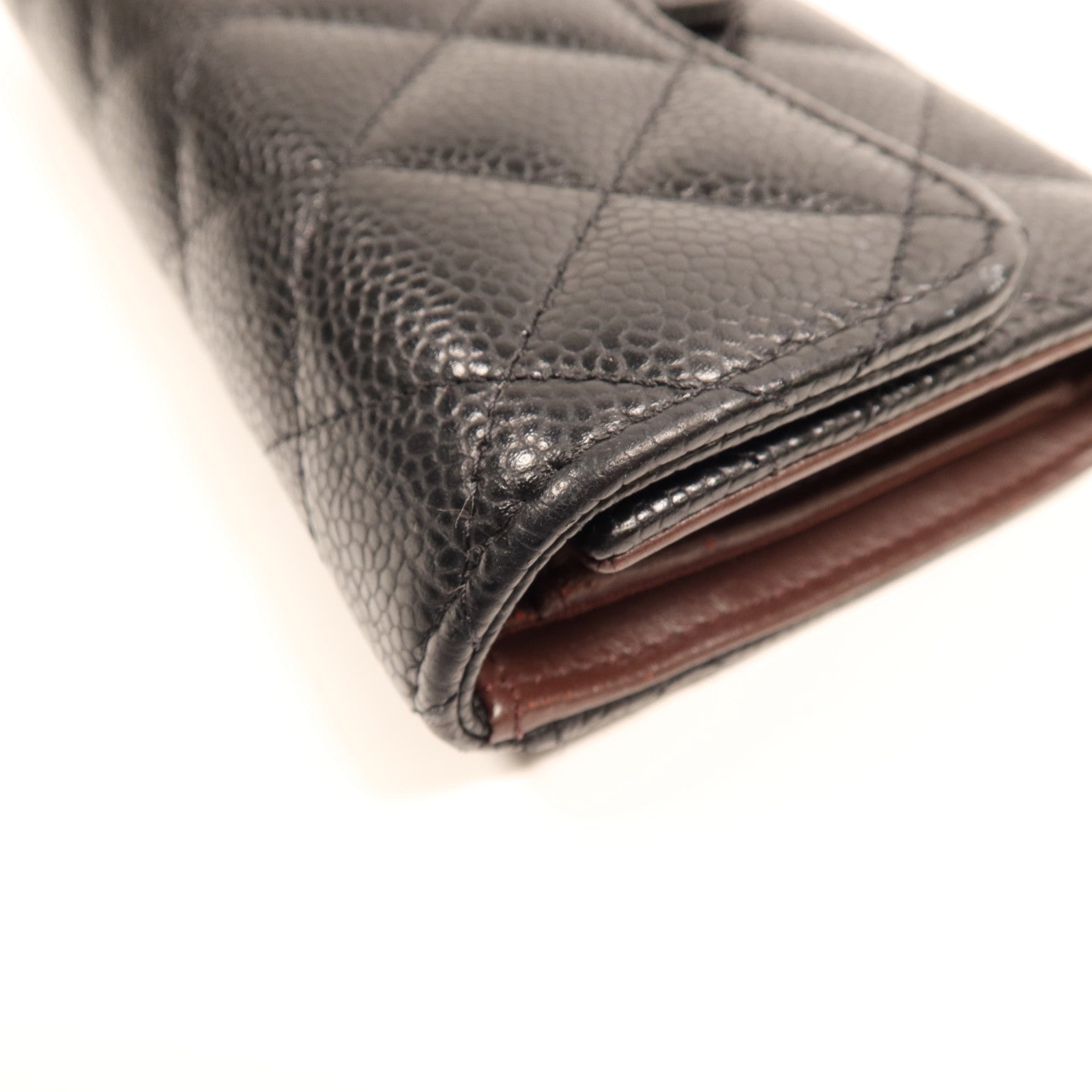CHANEL 牛皮皮革Medium Wallet銀扣錢包