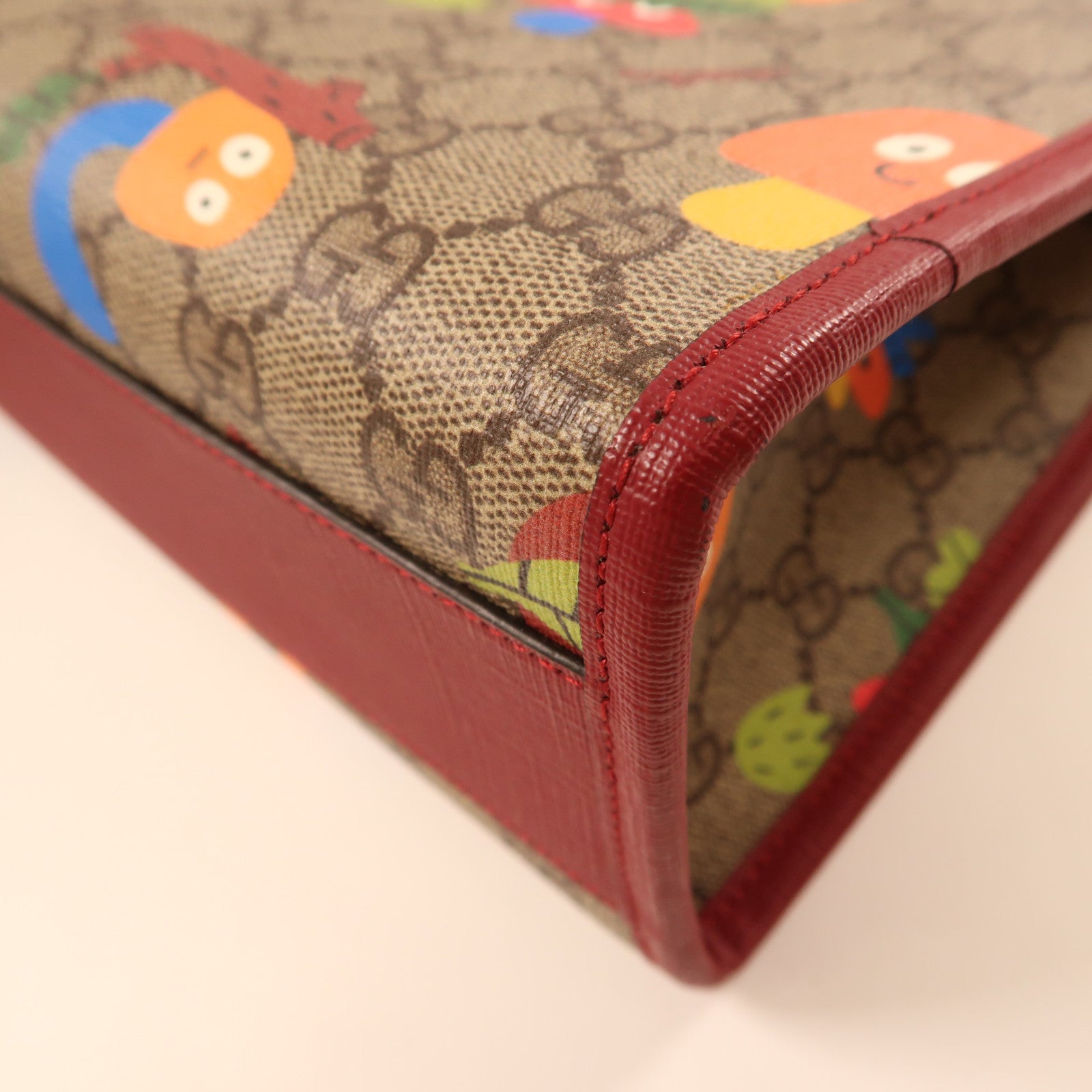 GUCCI 塗層帆布Hand Bag金扣手挽袋紅色/彩色